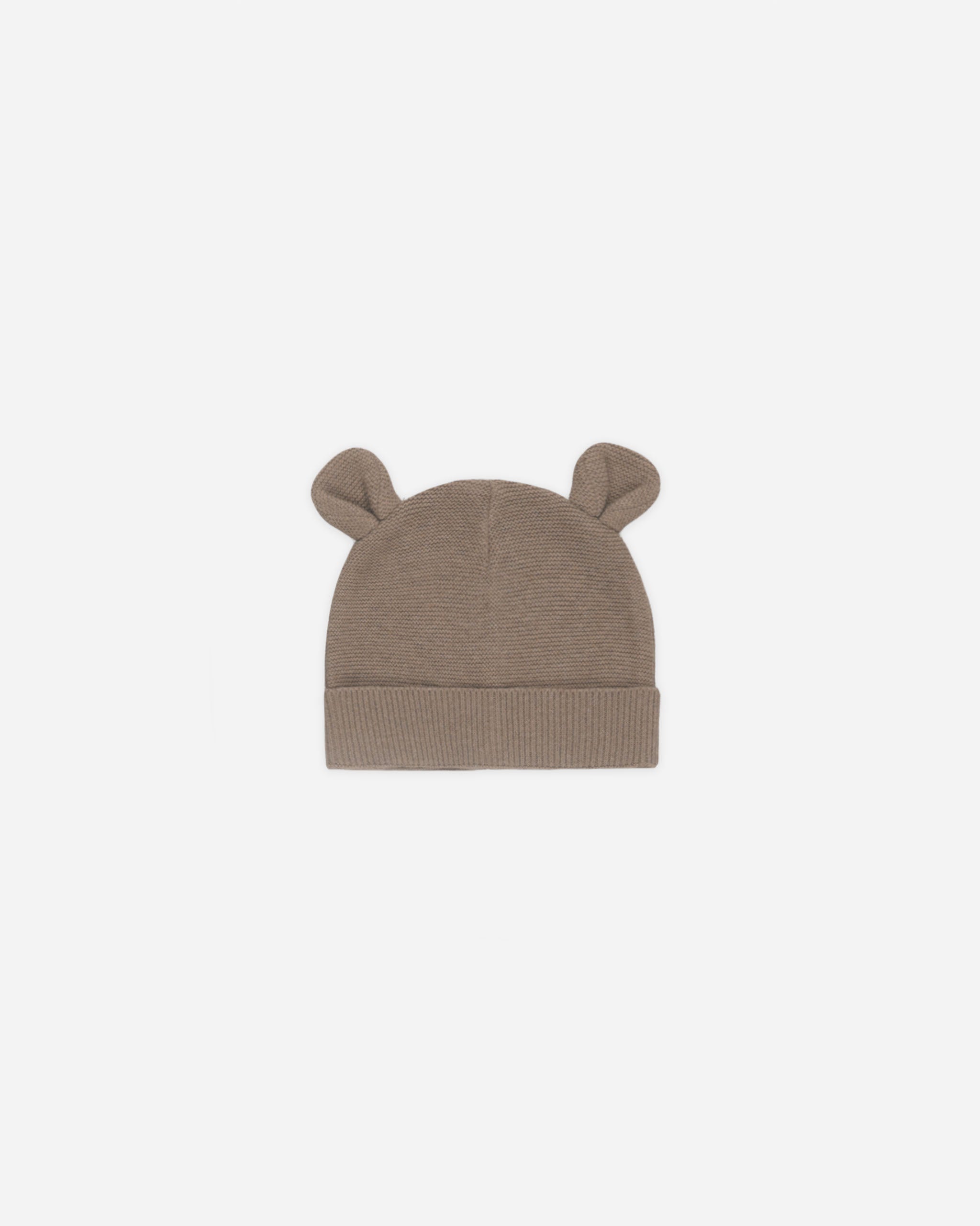 Baby Bear Beanie || Heathered Mocha - Rylee + Cru | Kids Clothes | Trendy Baby Clothes | Modern Infant Outfits |