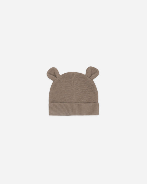Baby Bear Beanie || Heathered Mocha - Rylee + Cru | Kids Clothes | Trendy Baby Clothes | Modern Infant Outfits |