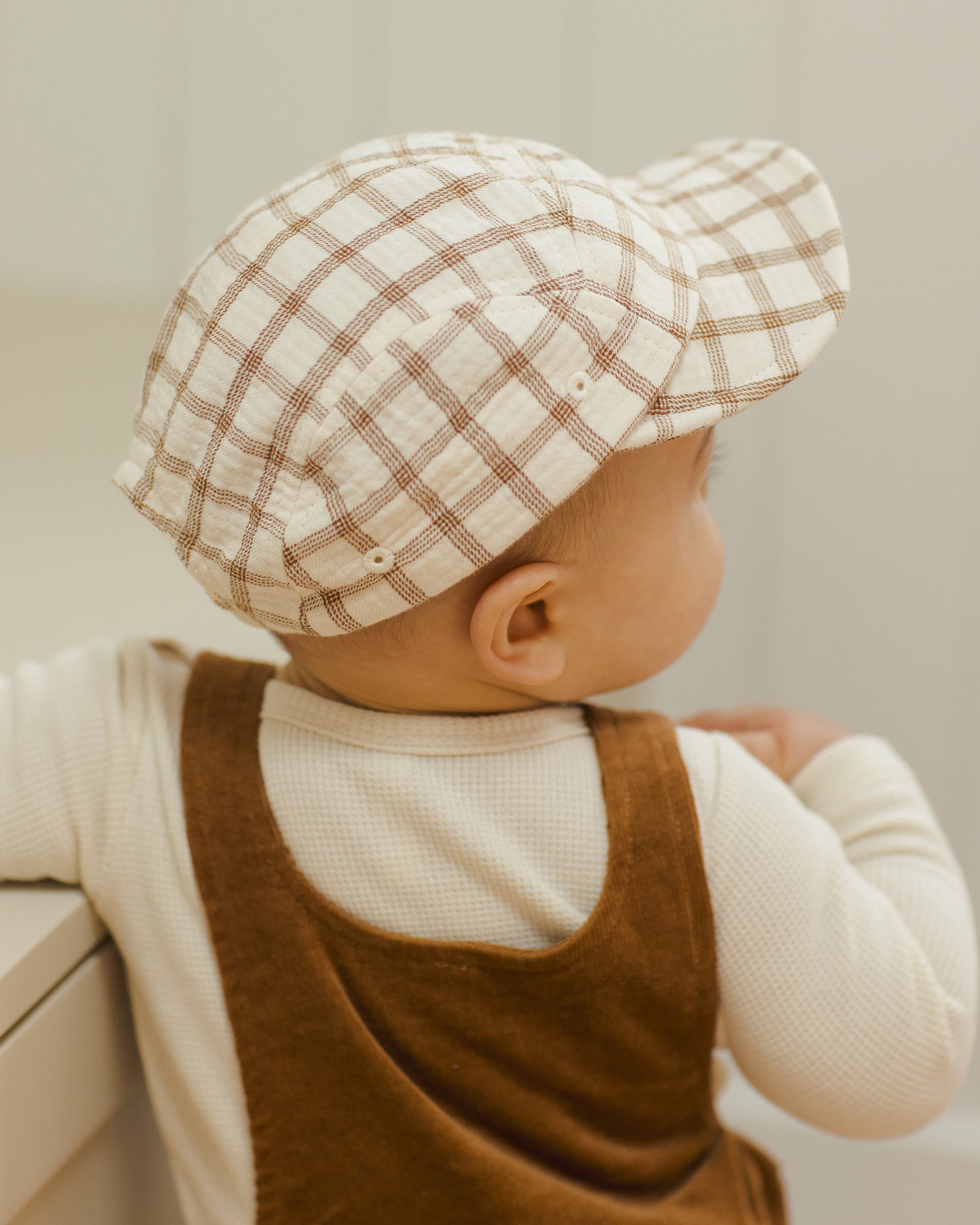 Baby Cap || Cinnamon Check