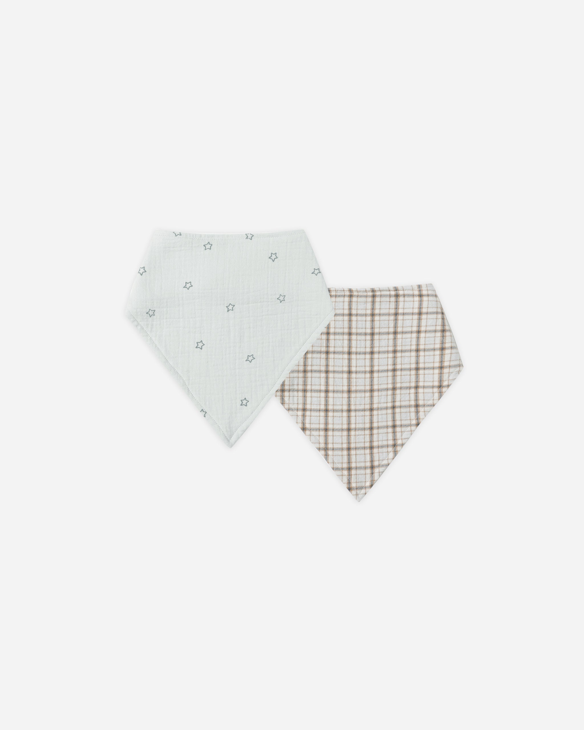 Bandana Scarf, 2 Pack || Blue Plaid, Twinkle - Rylee + Cru | Kids Clothes | Trendy Baby Clothes | Modern Infant Outfits |