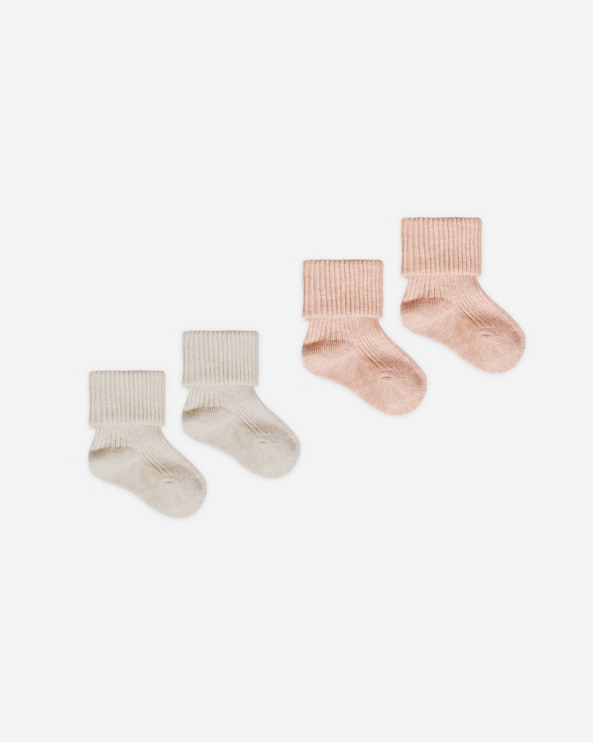 Melange Socks || Oatmeal, Rose - Rylee + Cru | Kids Clothes | Trendy Baby Clothes | Modern Infant Outfits |