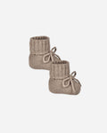 Knit Booties || Heathered Mocha - Rylee + Cru | Kids Clothes | Trendy Baby Clothes | Modern Infant Outfits |
