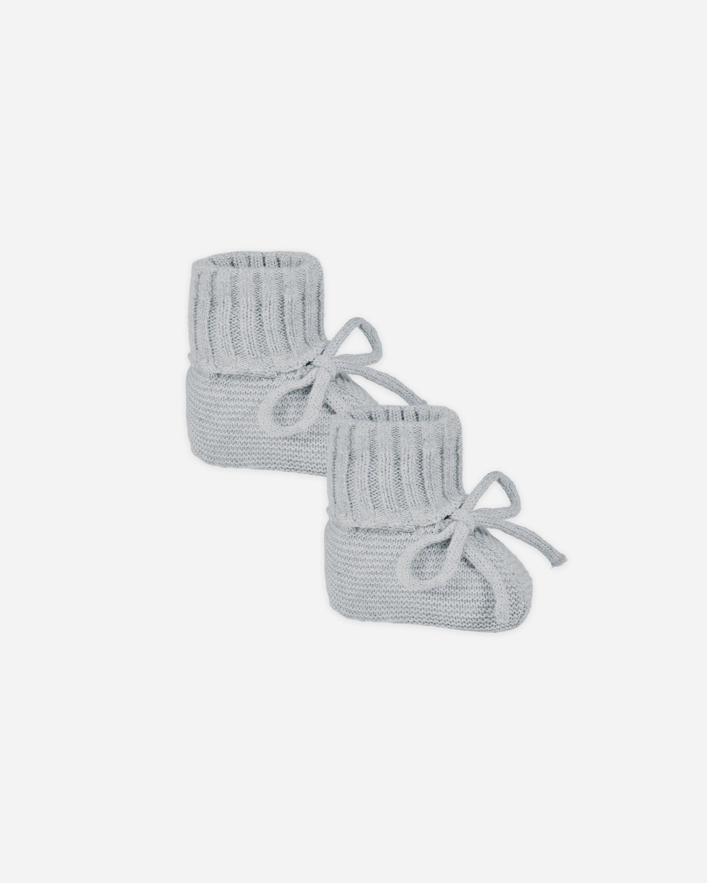 Knit Booties || Heathered Dusty Blue - Rylee + Cru | Kids Clothes | Trendy Baby Clothes | Modern Infant Outfits |