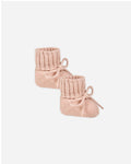 Knit Booties || Heathered Rose - Rylee + Cru | Kids Clothes | Trendy Baby Clothes | Modern Infant Outfits |