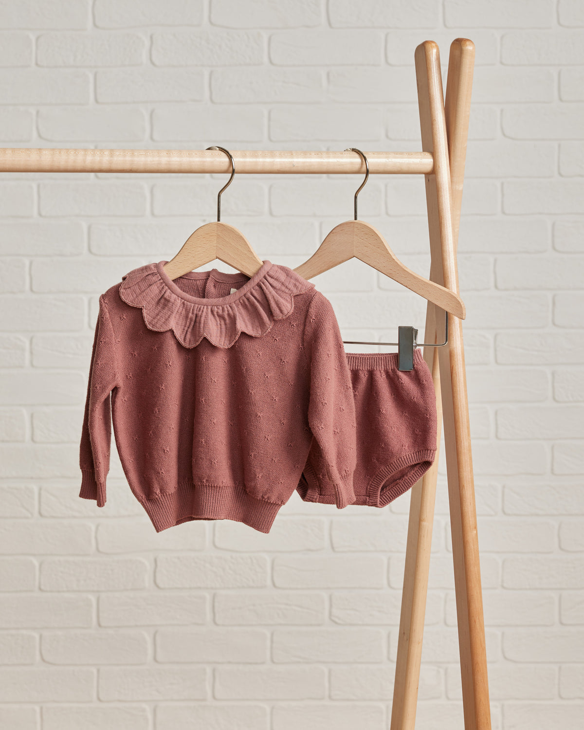 Quincy Mae CHUNKY KNIT PANT || LILAC main image 0