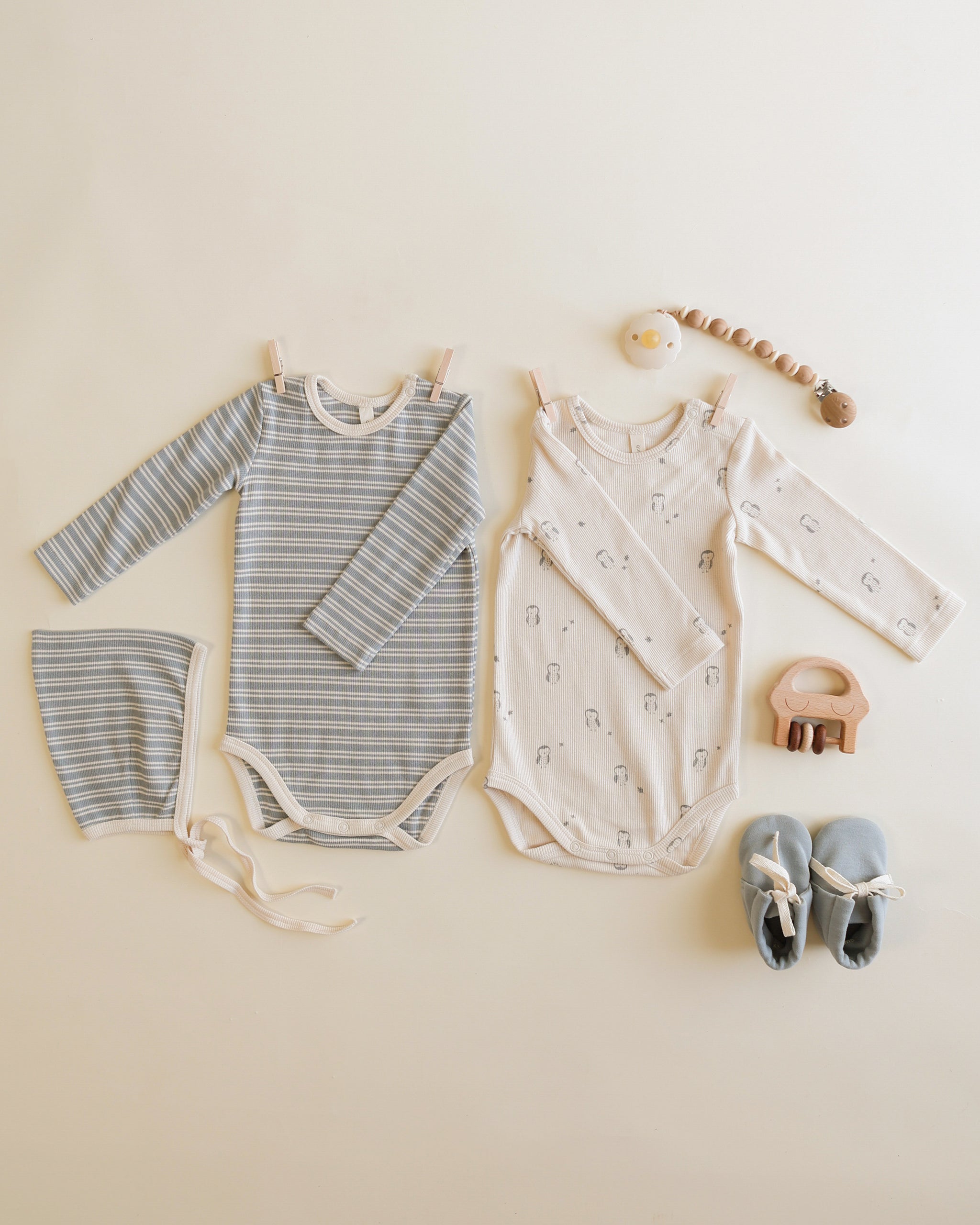 Baby Booties || Steel Blue - Rylee + Cru | Kids Clothes | Trendy Baby Clothes | Modern Infant Outfits |