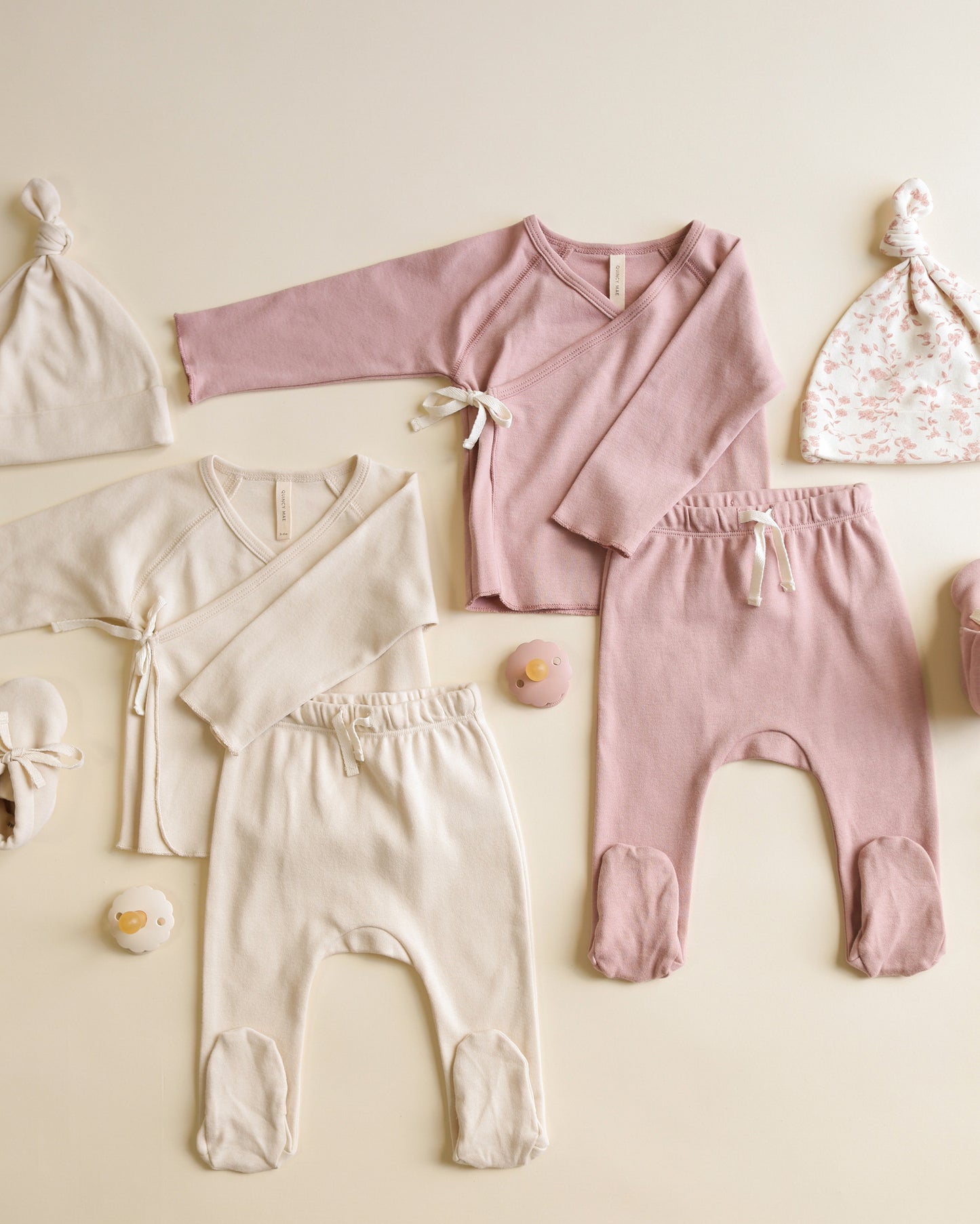 Wrap Top + Footed Pant Set || Natural - Rylee + Cru | Kids Clothes | Trendy Baby Clothes | Modern Infant Outfits |