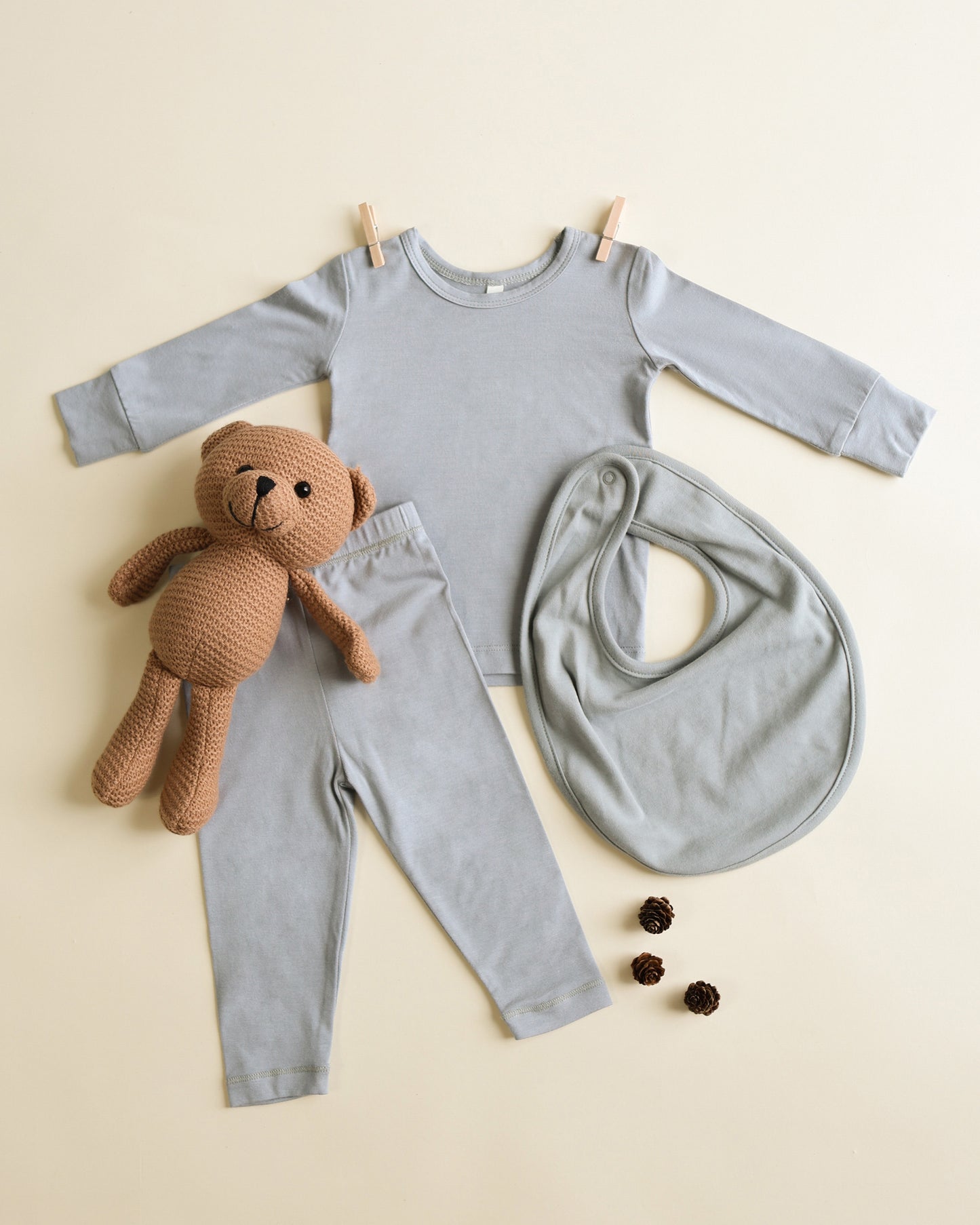 Bamboo Pajama Set || Steel Blue - Rylee + Cru | Kids Clothes | Trendy Baby Clothes | Modern Infant Outfits |
