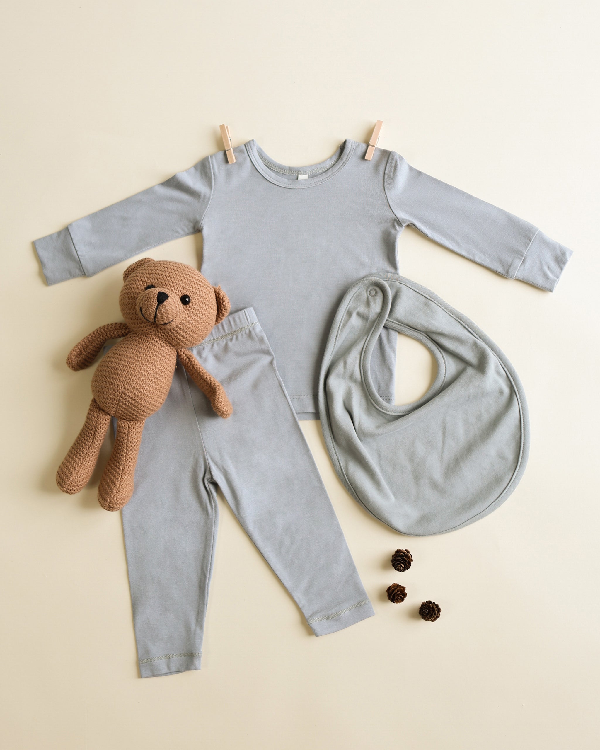 Bamboo Pajama Set || Steel Blue - Rylee + Cru | Kids Clothes | Trendy Baby Clothes | Modern Infant Outfits |