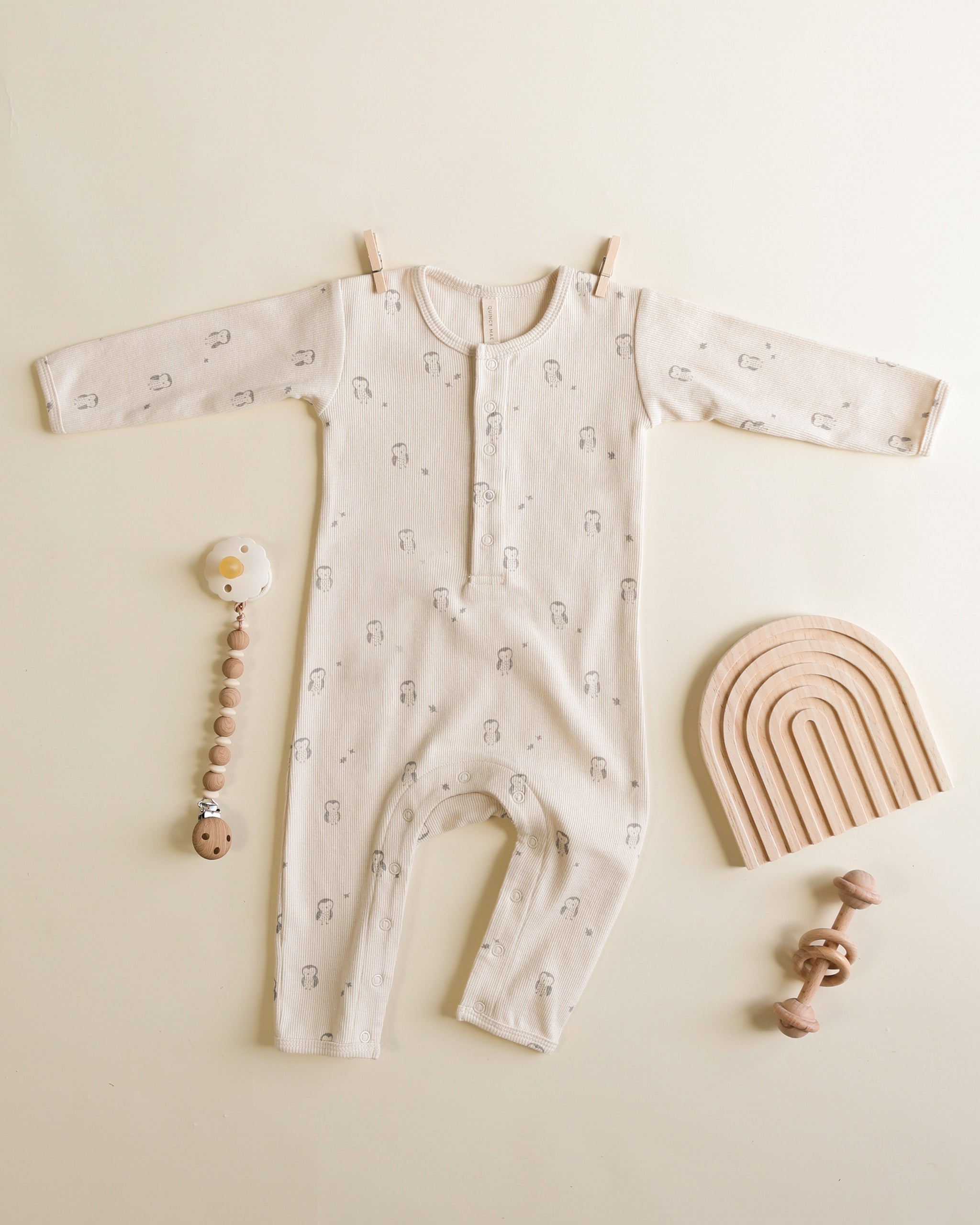 Ribbed Baby Jumpsuit || Owls - Rylee + Cru | Kids Clothes | Trendy Baby Clothes | Modern Infant Outfits |