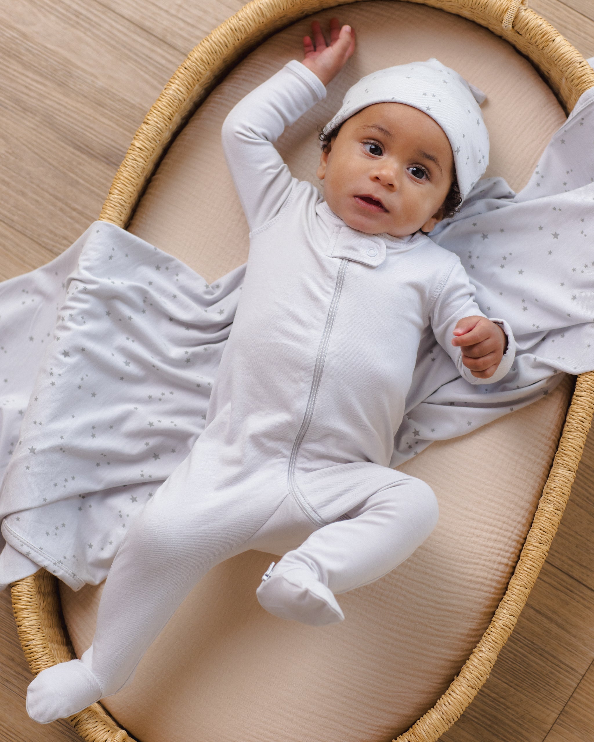 Zip Longsleeve Sleeper Footie Fog - Rylee + Cru | Kids Clothes | Trendy Baby Clothes | Modern Infant Outfits |