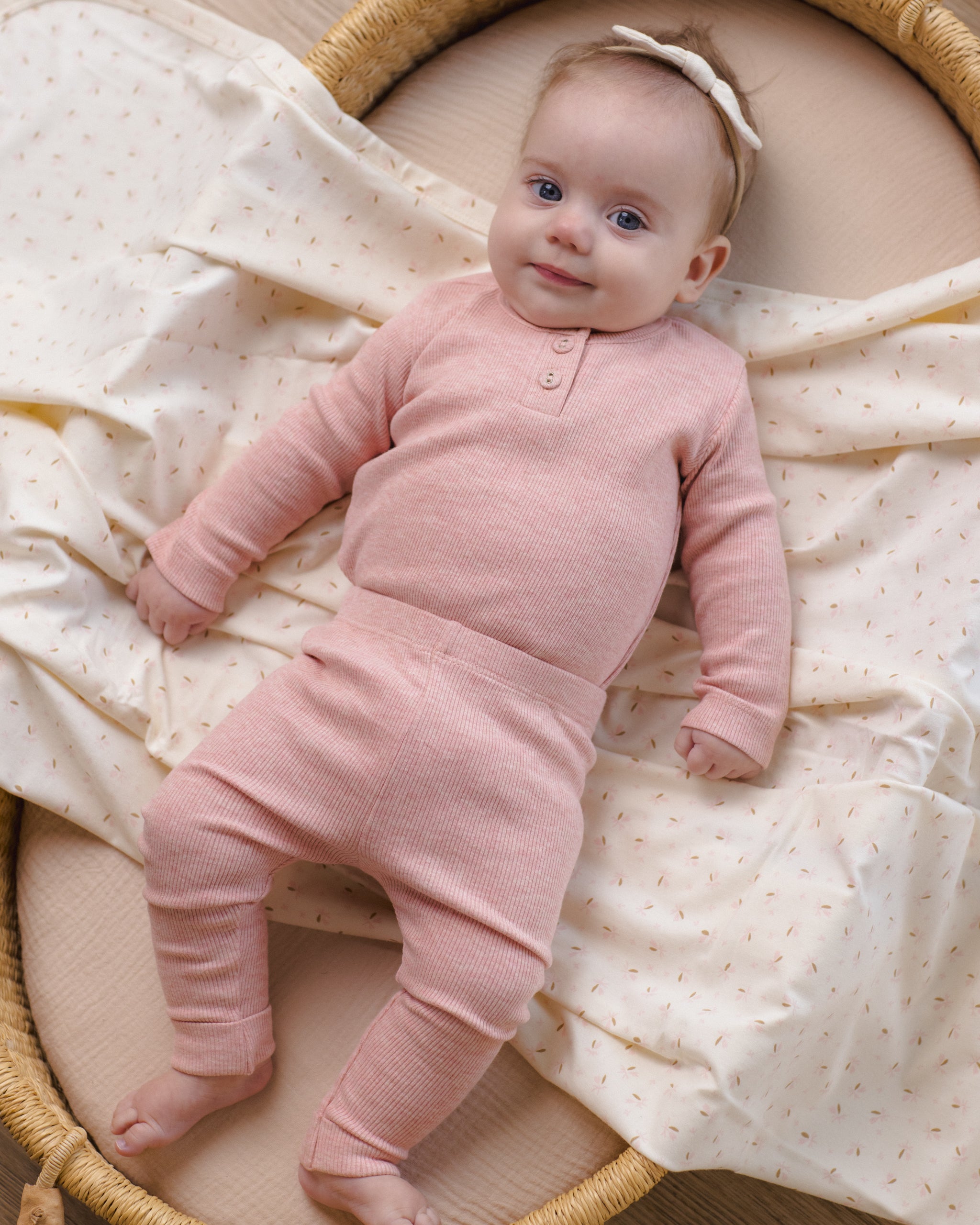 Ribbed Long Sleeve Onesie Rose - Rylee + Cru | Kids Clothes | Trendy Baby Clothes | Modern Infant Outfits |