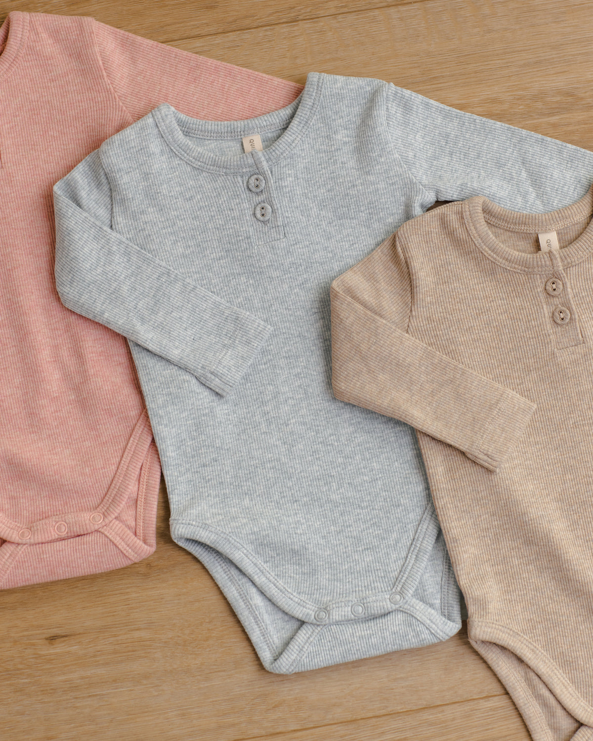 Ribbed Long Sleeve Onesie Dusty Blue - Rylee + Cru | Kids Clothes | Trendy Baby Clothes | Modern Infant Outfits |