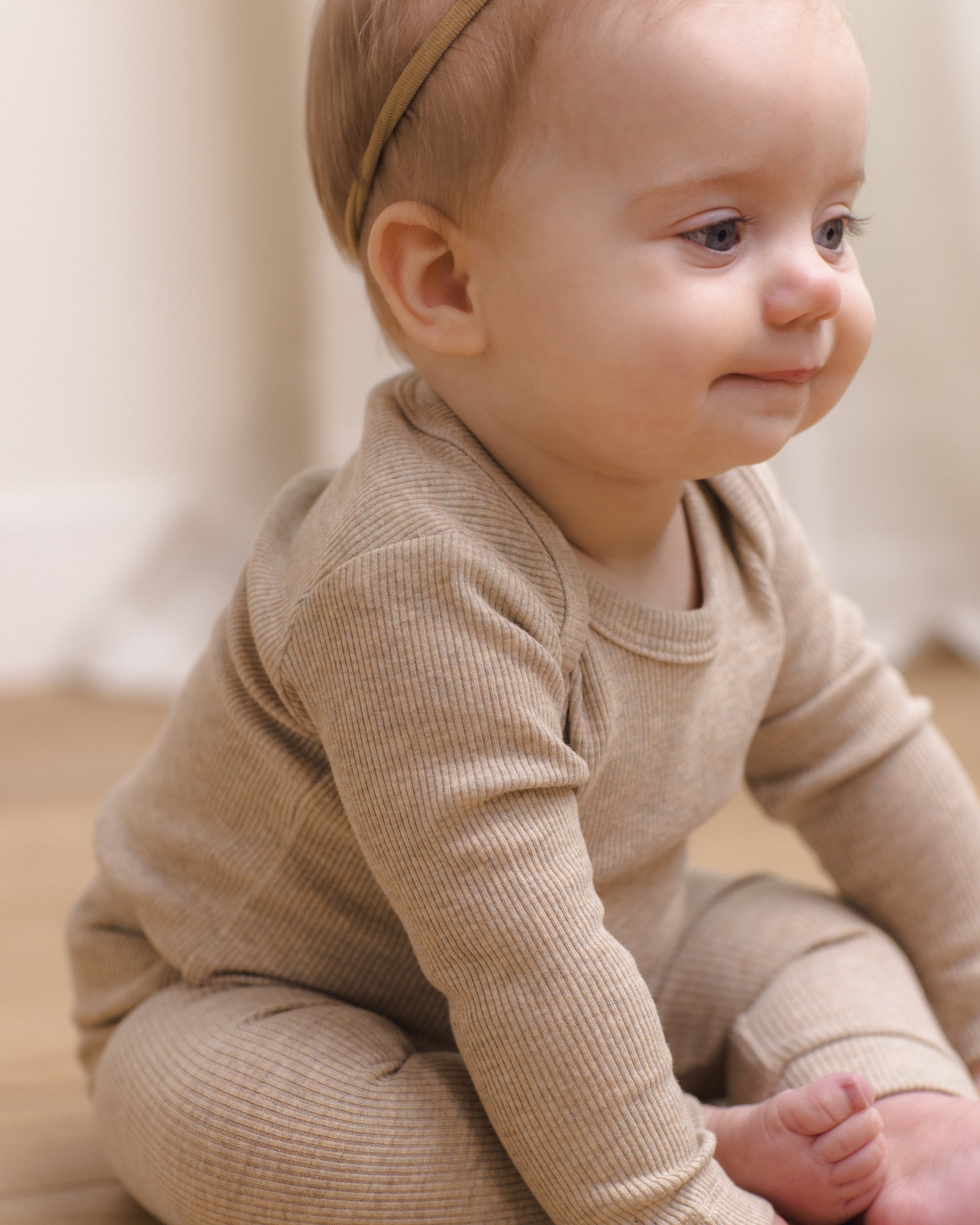 Ribbed Tee And Legging Set Taupe - Rylee + Cru | Kids Clothes | Trendy Baby Clothes | Modern Infant Outfits |