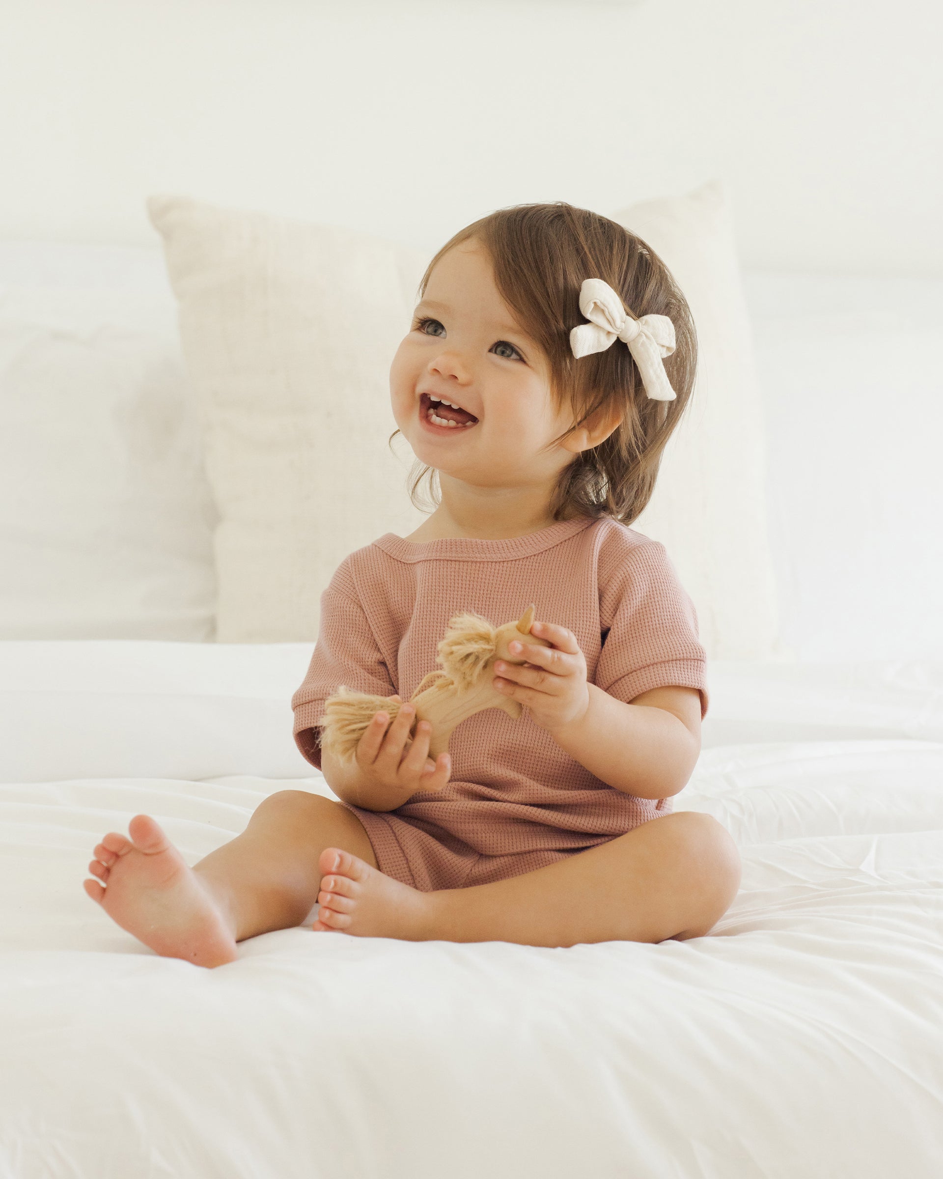 Quincy Mae Waffle Shortie Set || Sky Stripe main image 0