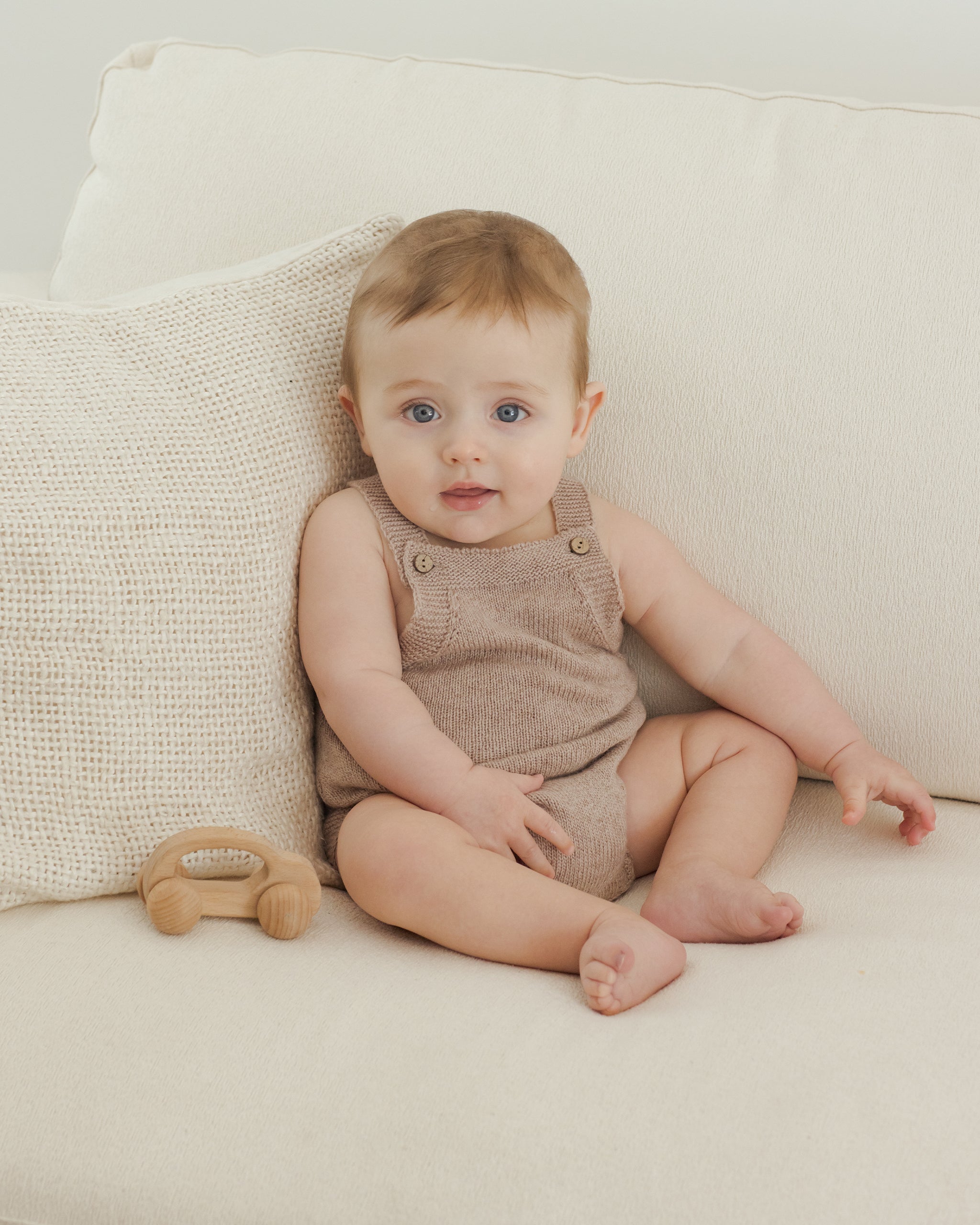 Tatum Romper || Heathered Oat - Rylee + Cru | Kids Clothes | Trendy Baby Clothes | Modern Infant Outfits |