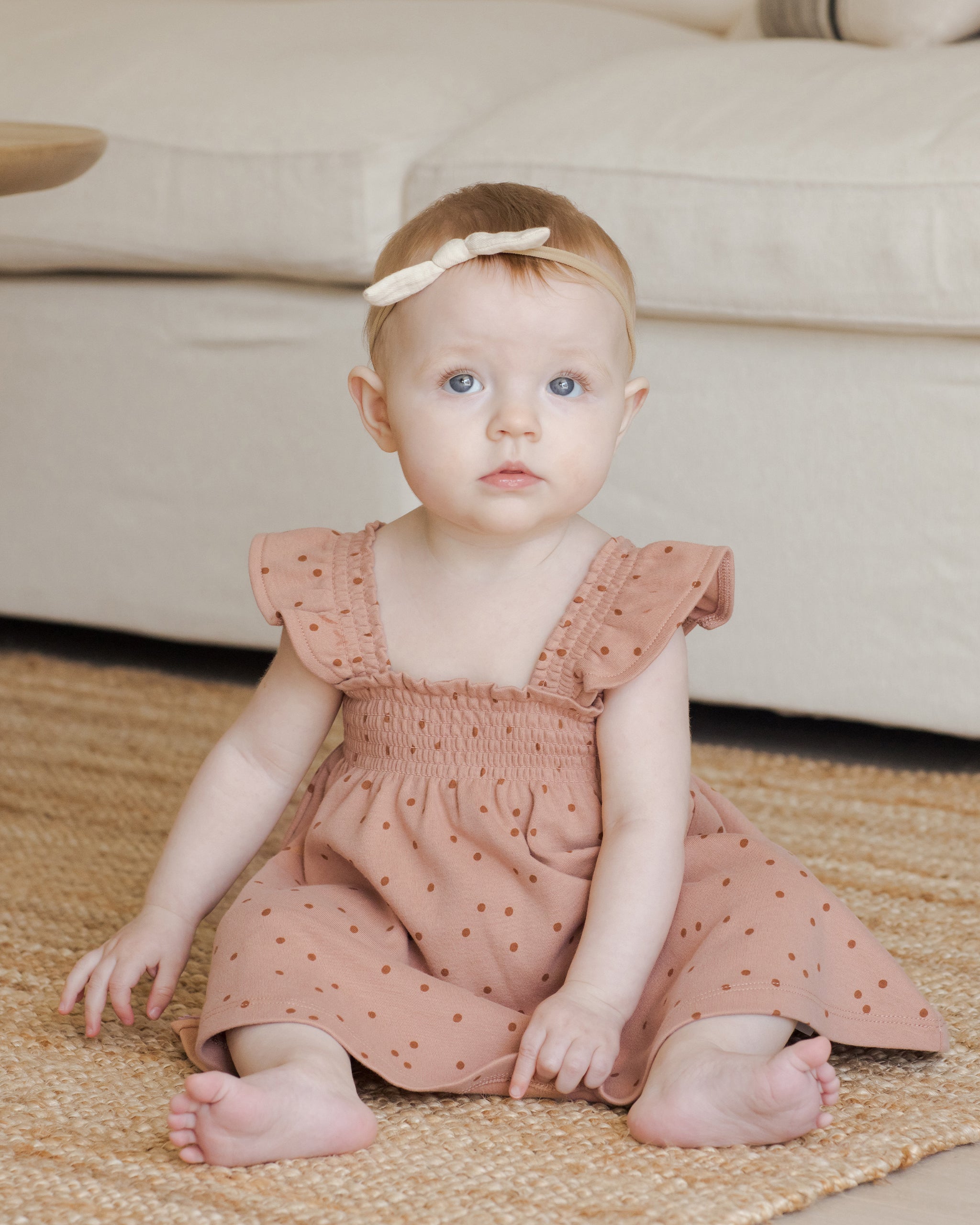 Smocked Jersey Dress || Polka Dot