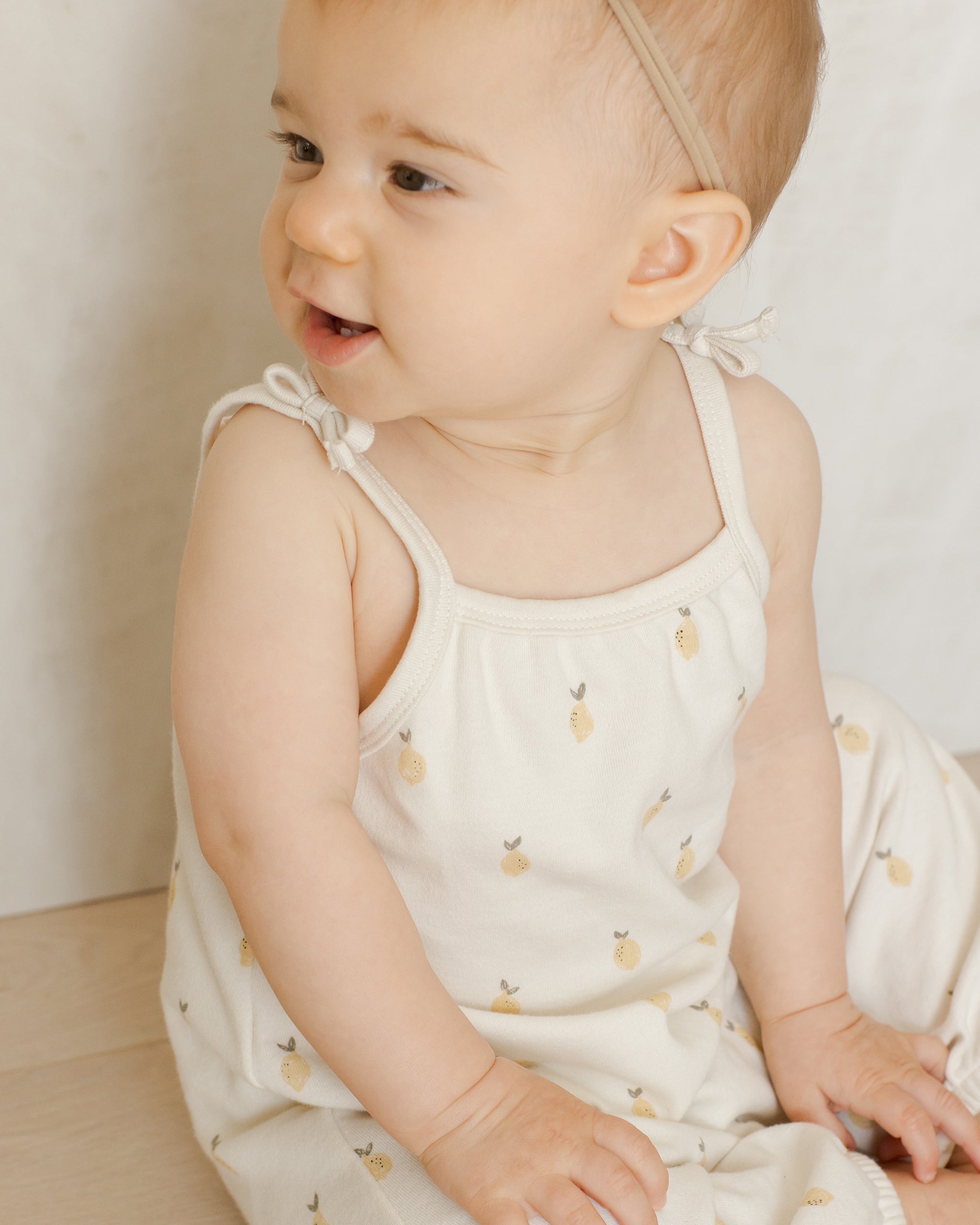Smocked Jumpsuit || Lemons - Rylee + Cru | Kids Clothes | Trendy Baby Clothes | Modern Infant Outfits |