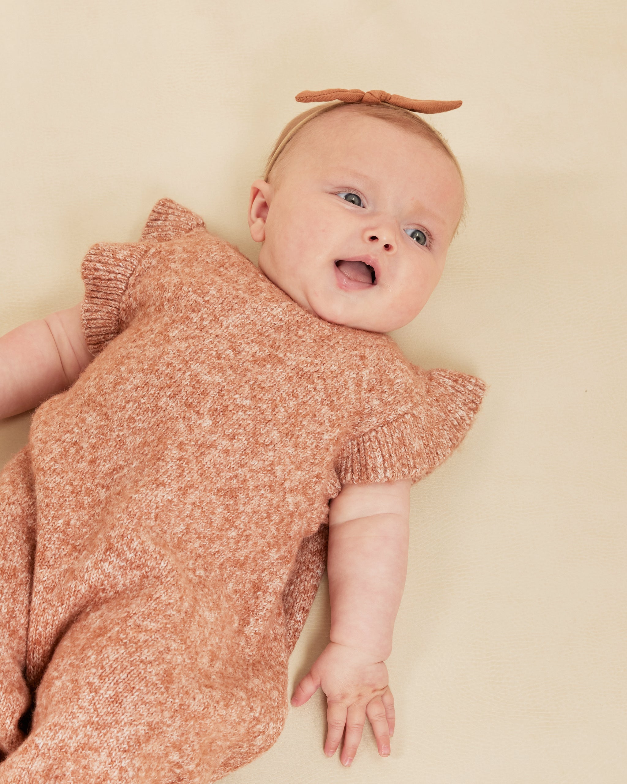 Mira Knit Romper || Heathered Clay - Rylee + Cru | Kids Clothes | Trendy Baby Clothes | Modern Infant Outfits |