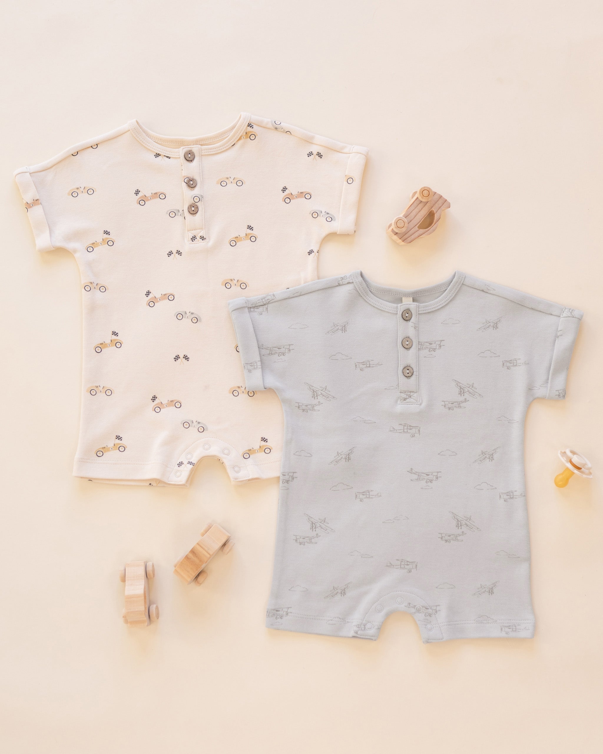 Short Sleeve One-Piece Race Car - Rylee + Cru | Kids Clothes | Trendy Baby Clothes | Modern Infant Outfits |