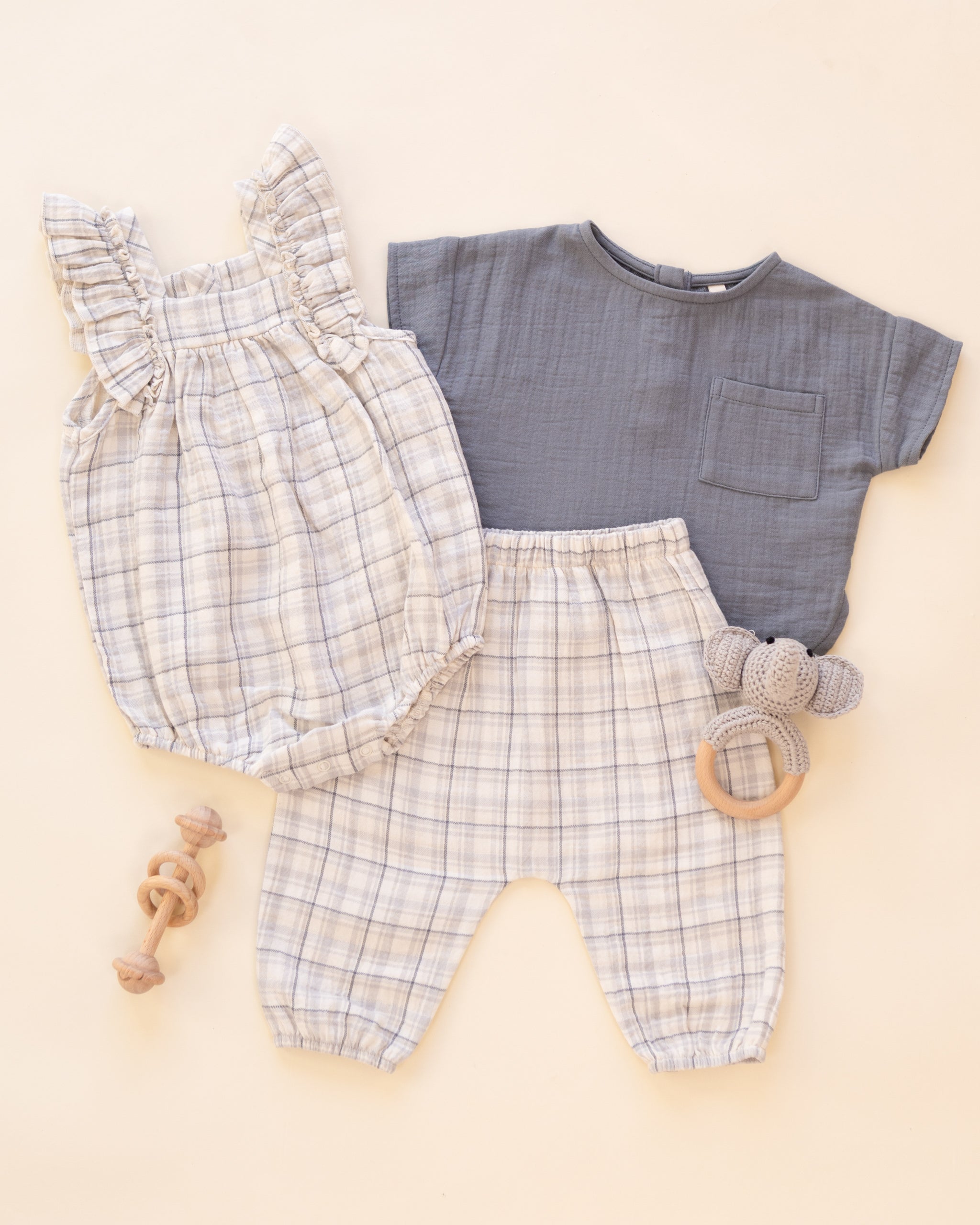 Woven Pant Blue Plaid - Rylee + Cru | Kids Clothes | Trendy Baby Clothes | Modern Infant Outfits |