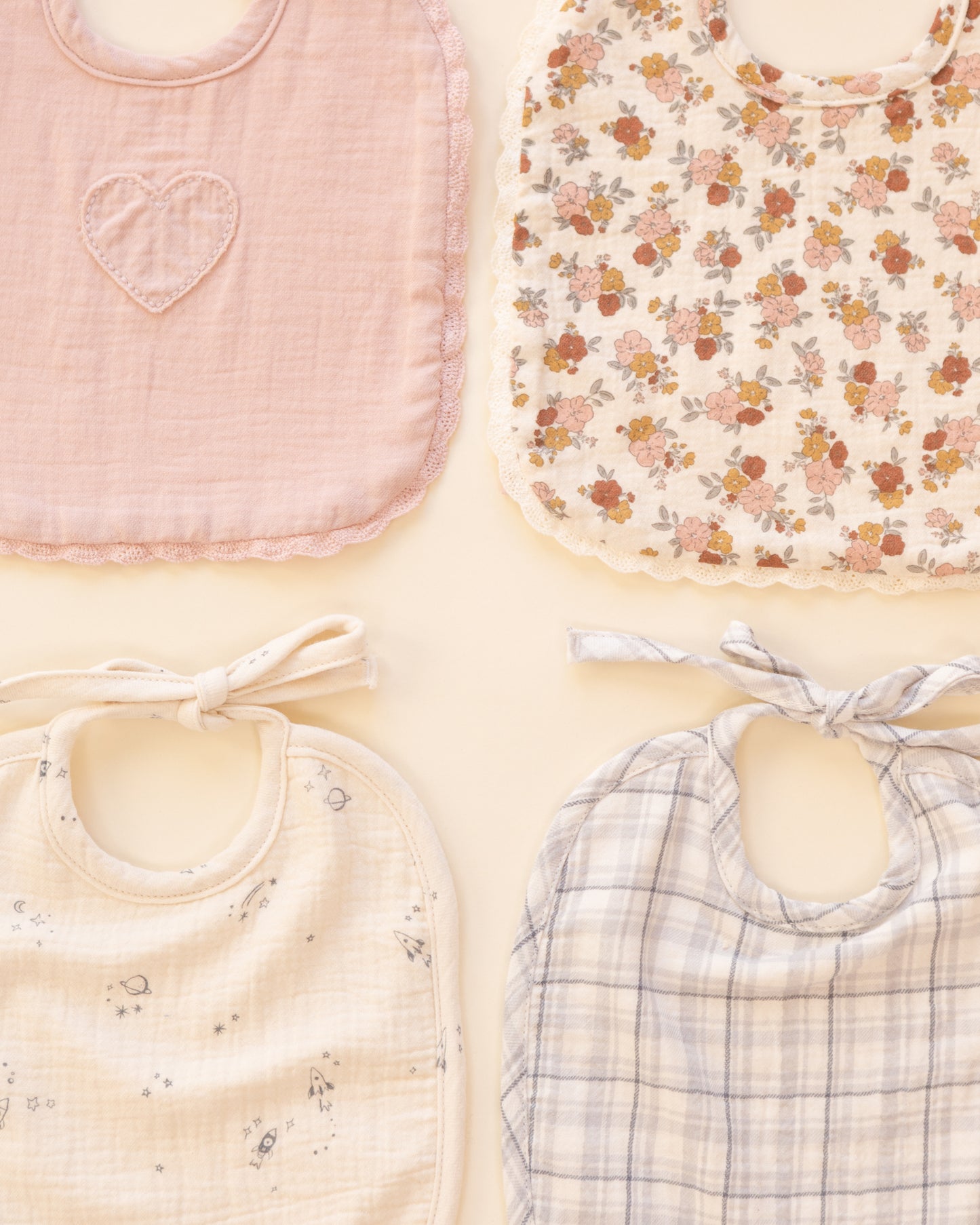 Woven Tie Bib Space - Rylee + Cru | Kids Clothes | Trendy Baby Clothes | Modern Infant Outfits |