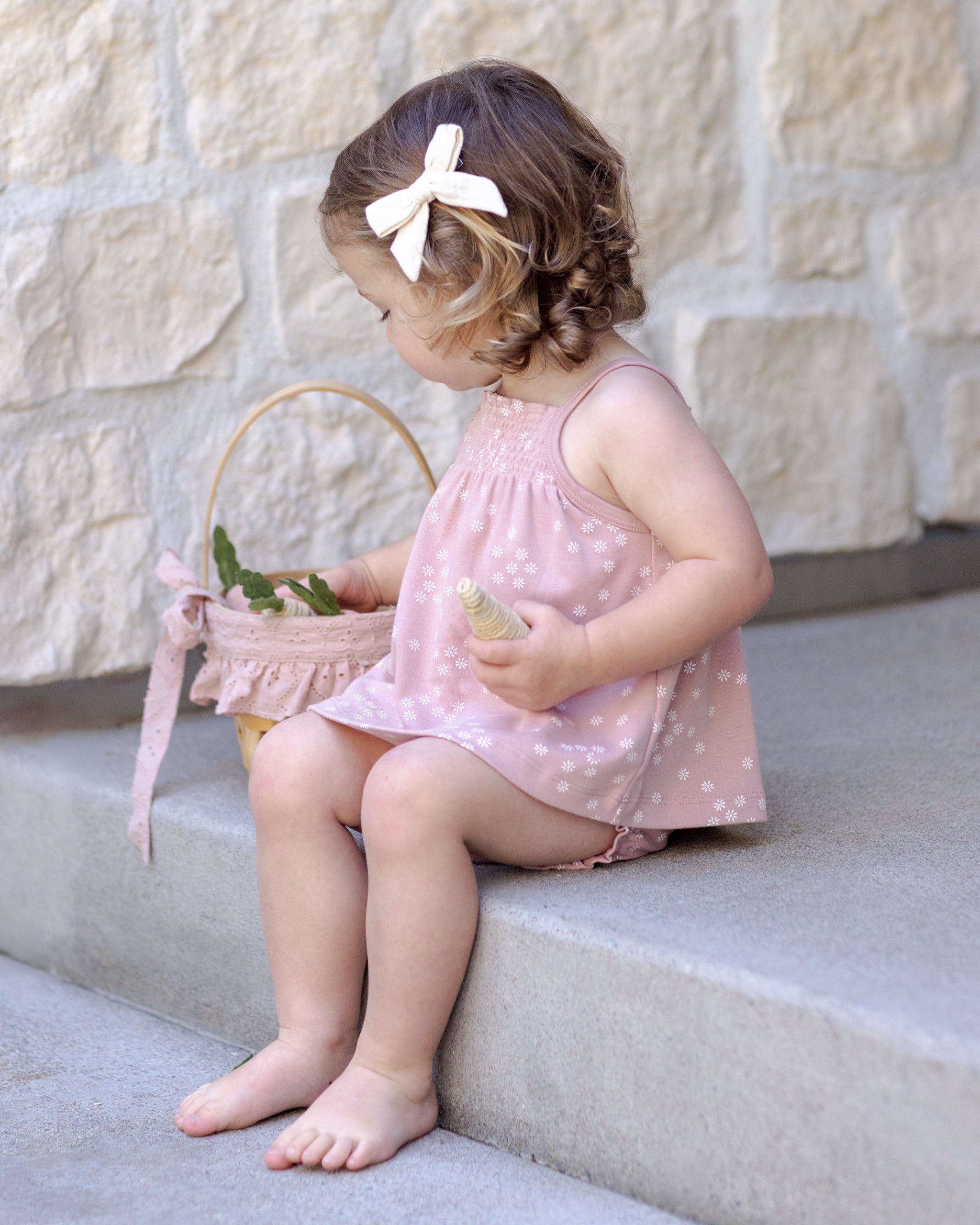 Smocked Tank + Bloomer Set Mauve Daisy - Rylee + Cru | Kids Clothes | Trendy Baby Clothes | Modern Infant Outfits |