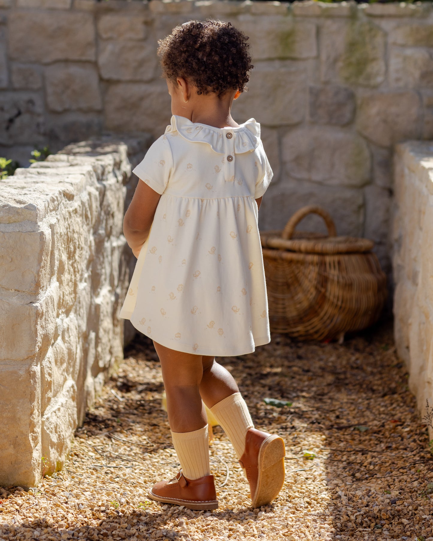 Ruffle Collar Jersey Dress Chicks - Rylee + Cru | Kids Clothes | Trendy Baby Clothes | Modern Infant Outfits |