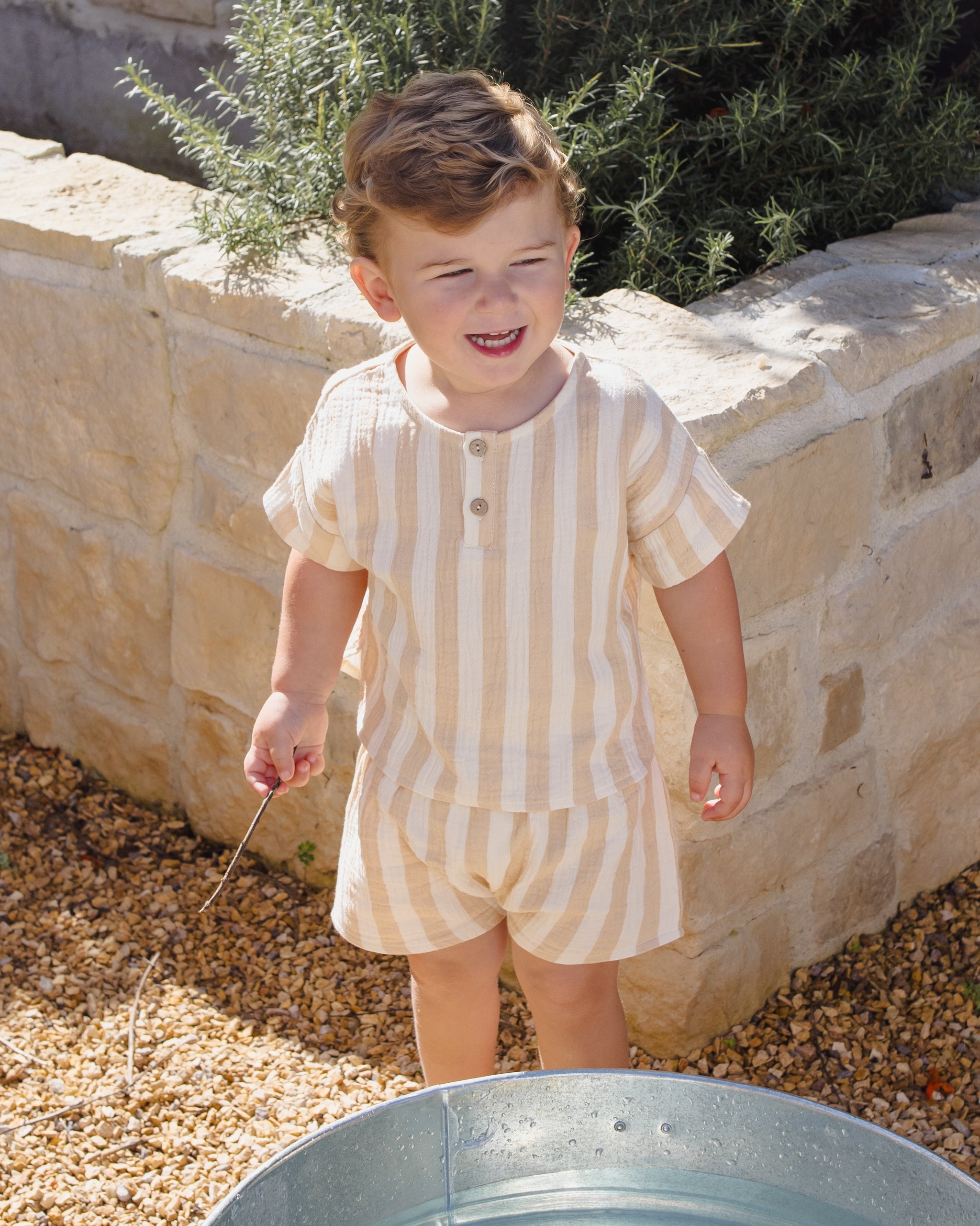 Woven Boxy Top + Short Set Summer Stripe - Rylee + Cru | Kids Clothes | Trendy Baby Clothes | Modern Infant Outfits |