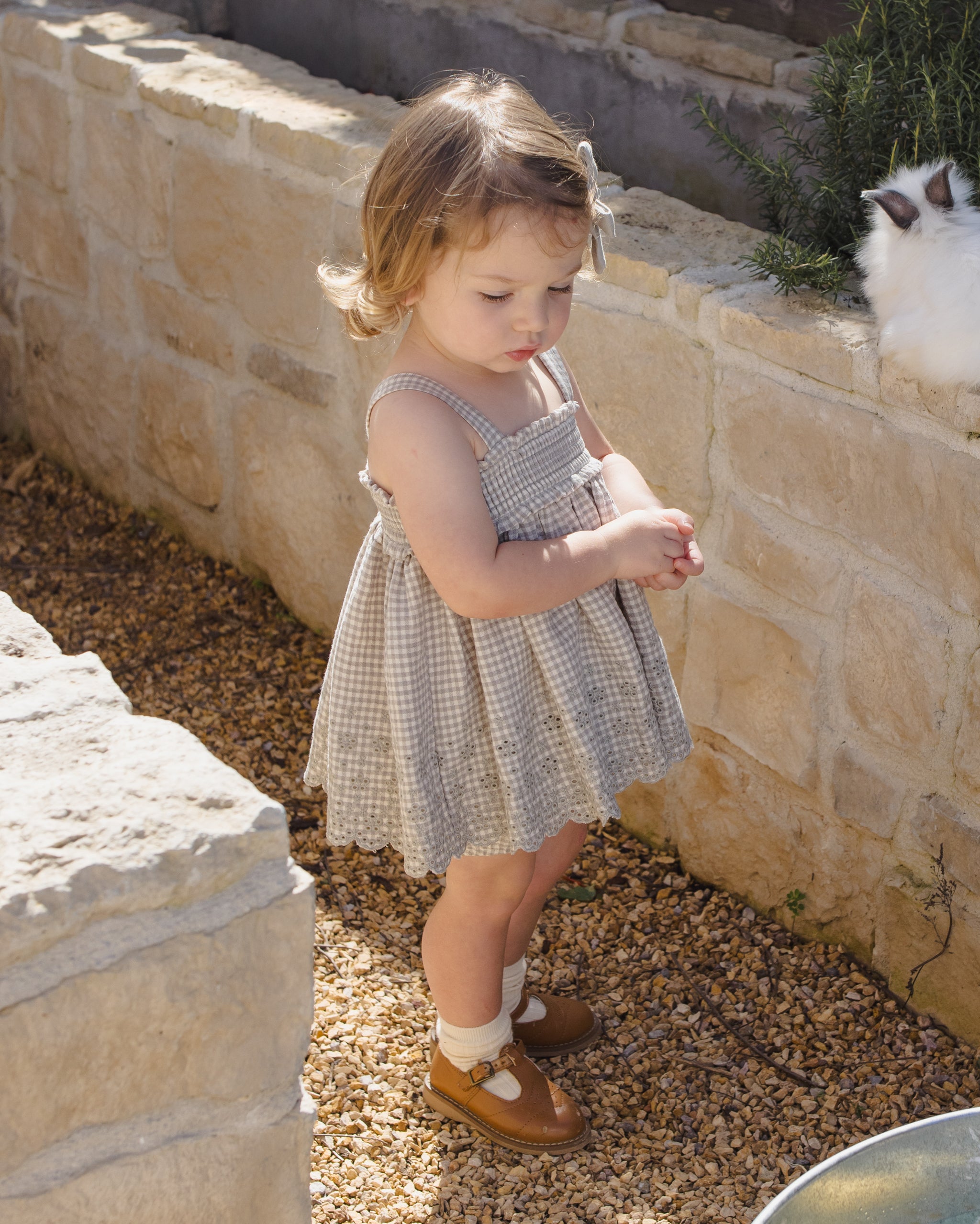 Mae Smocked Top + Bloomer Set Sage Gingham - Rylee + Cru | Kids Clothes | Trendy Baby Clothes | Modern Infant Outfits |