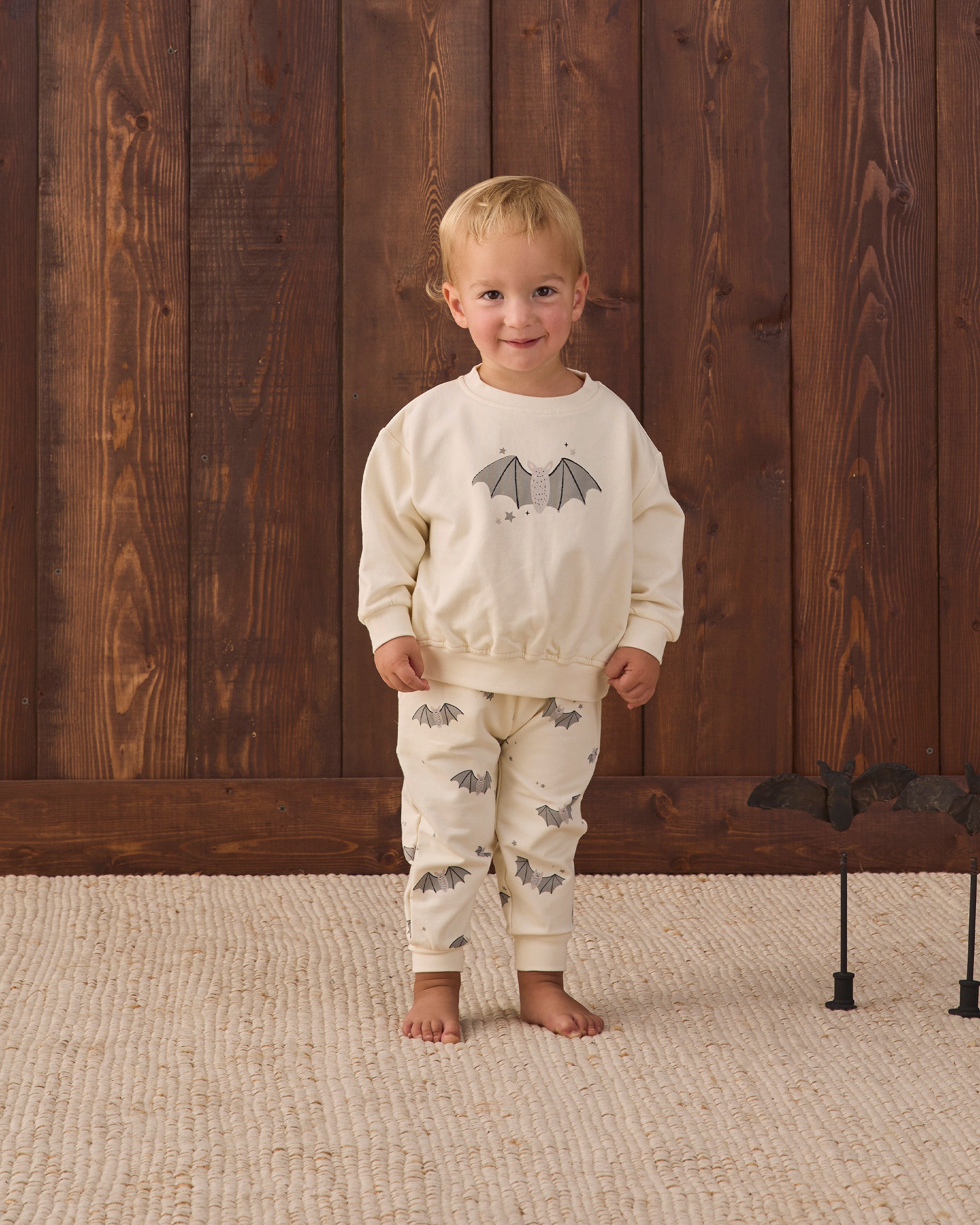 Relaxed Fleece Sweatshirt Baby Bat - Rylee + Cru | Kids Clothes | Trendy Baby Clothes | Modern Infant Outfits |