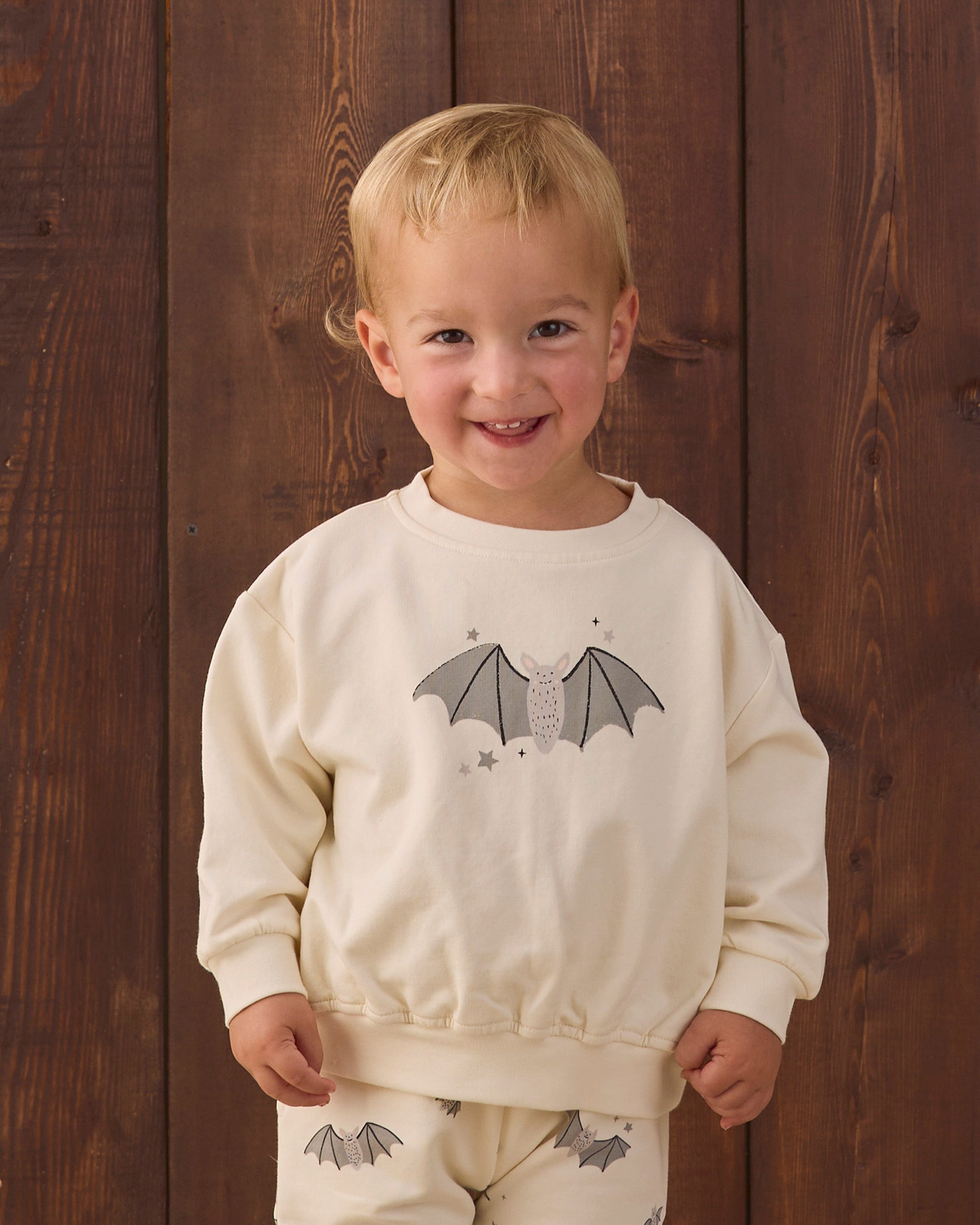Relaxed Fleece Sweatshirt Baby Bat - Rylee + Cru | Kids Clothes | Trendy Baby Clothes | Modern Infant Outfits |
