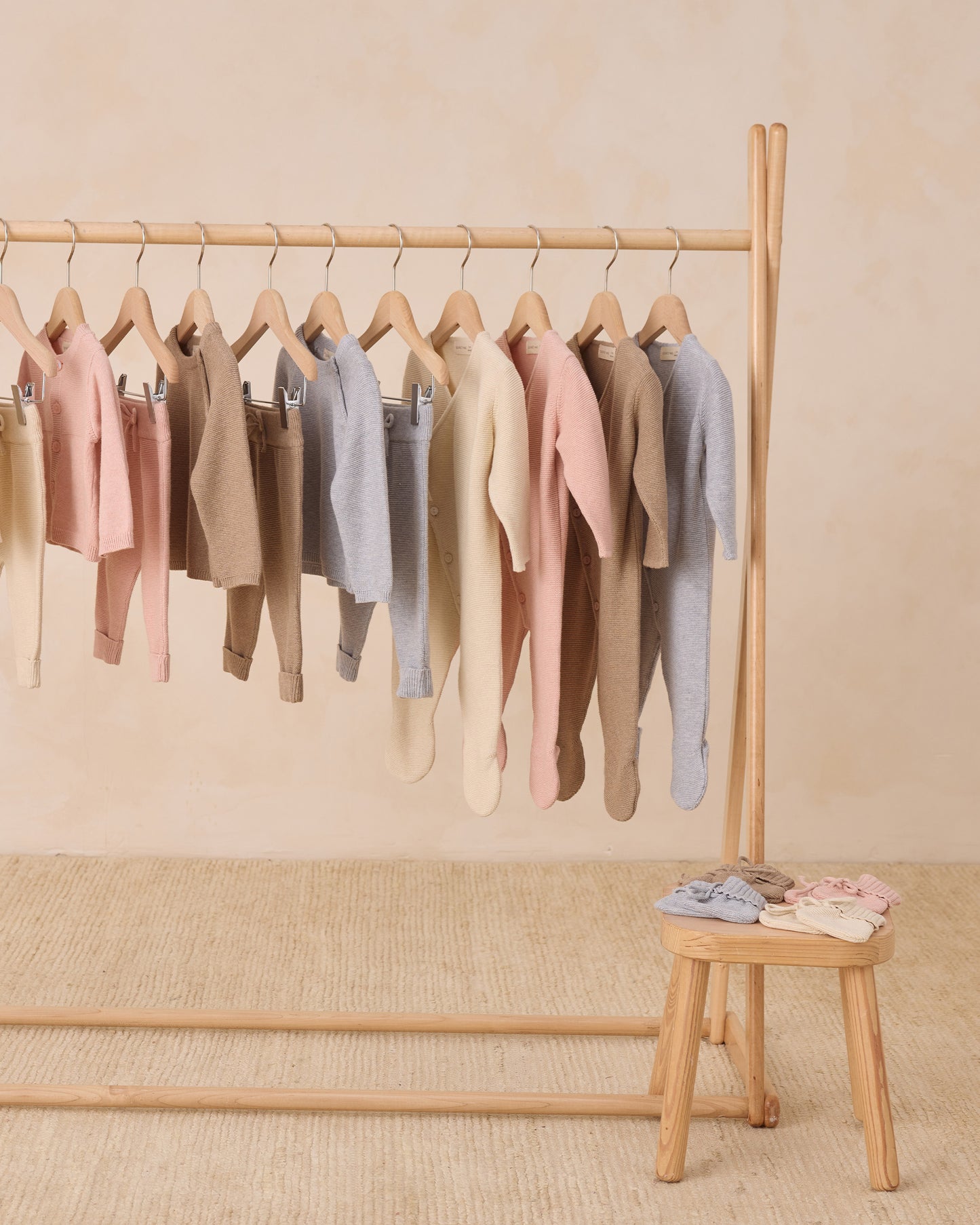 Knit Booties || Heathered Dusty Blue - Rylee + Cru | Kids Clothes | Trendy Baby Clothes | Modern Infant Outfits |