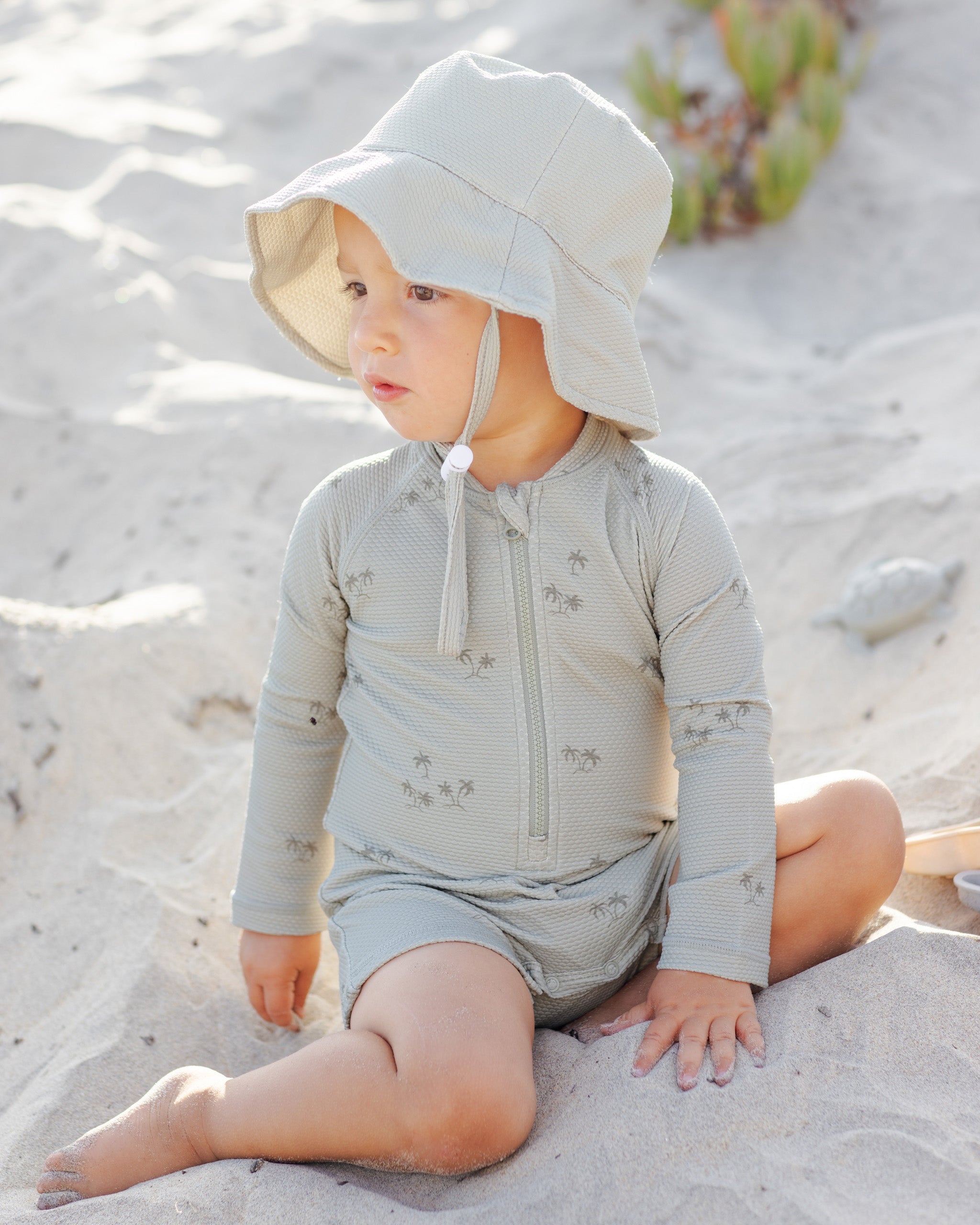 Long Sleeve One-Piece Rashguard Palm - Rylee + Cru | Kids Clothes | Trendy Baby Clothes | Modern Infant Outfits |