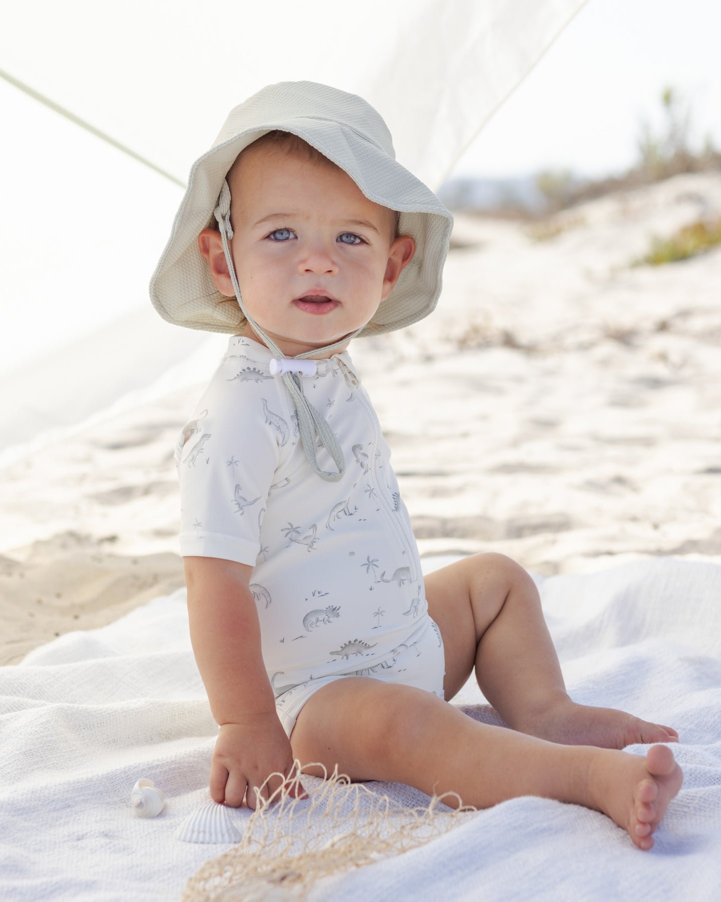 Zip Rashguard One-Piece Dinosaur - Rylee + Cru | Kids Clothes | Trendy Baby Clothes | Modern Infant Outfits |