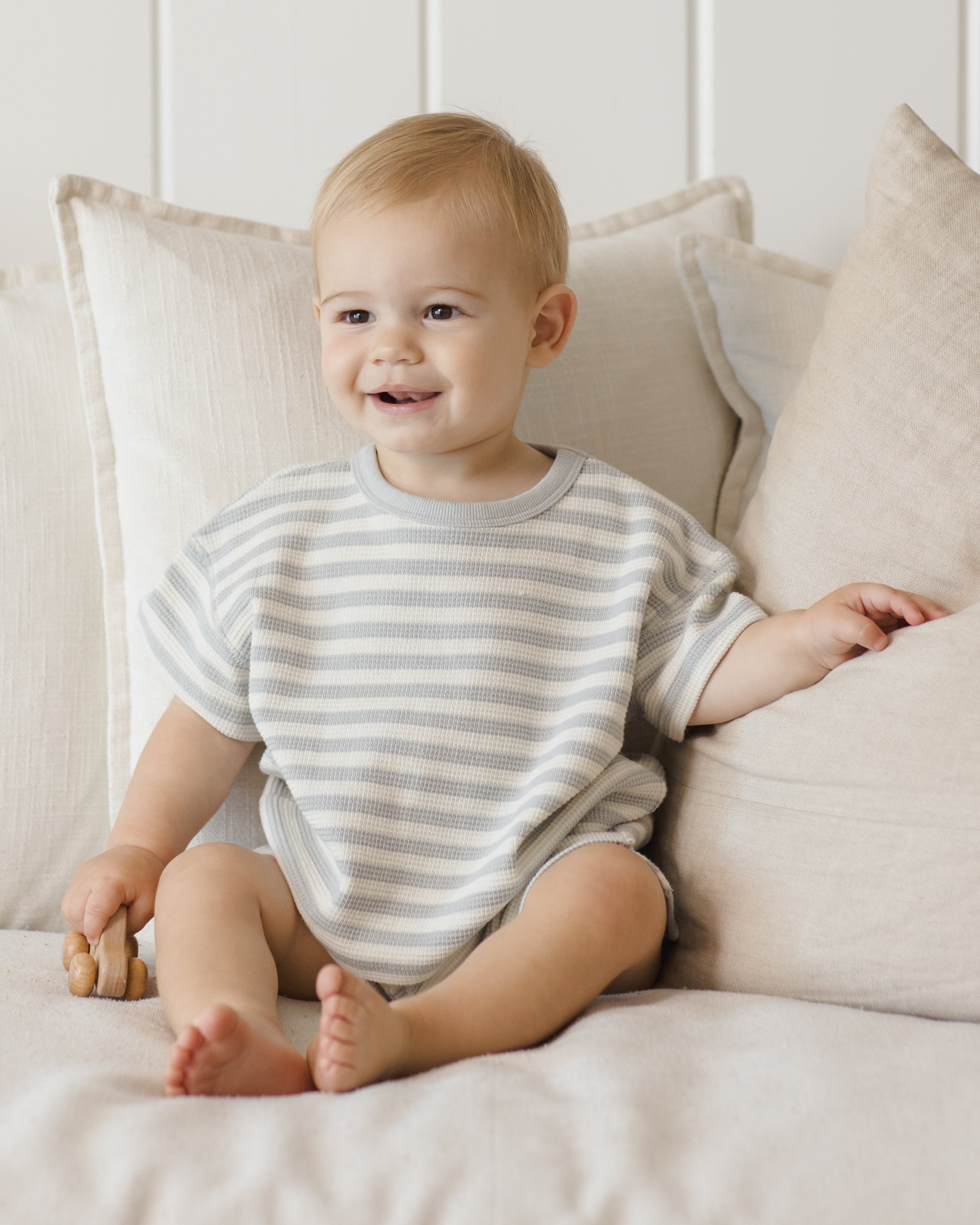 Waffle Tee + Short Set Sky Stripe – Quincy Mae