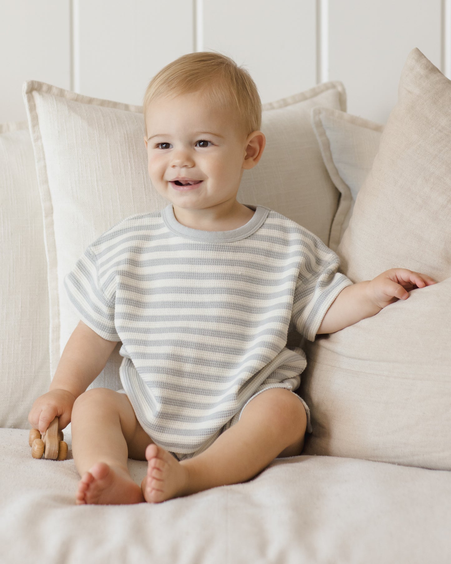 Waffle Tee + Short Set Sky Stripe - Rylee + Cru | Kids Clothes | Trendy Baby Clothes | Modern Infant Outfits |