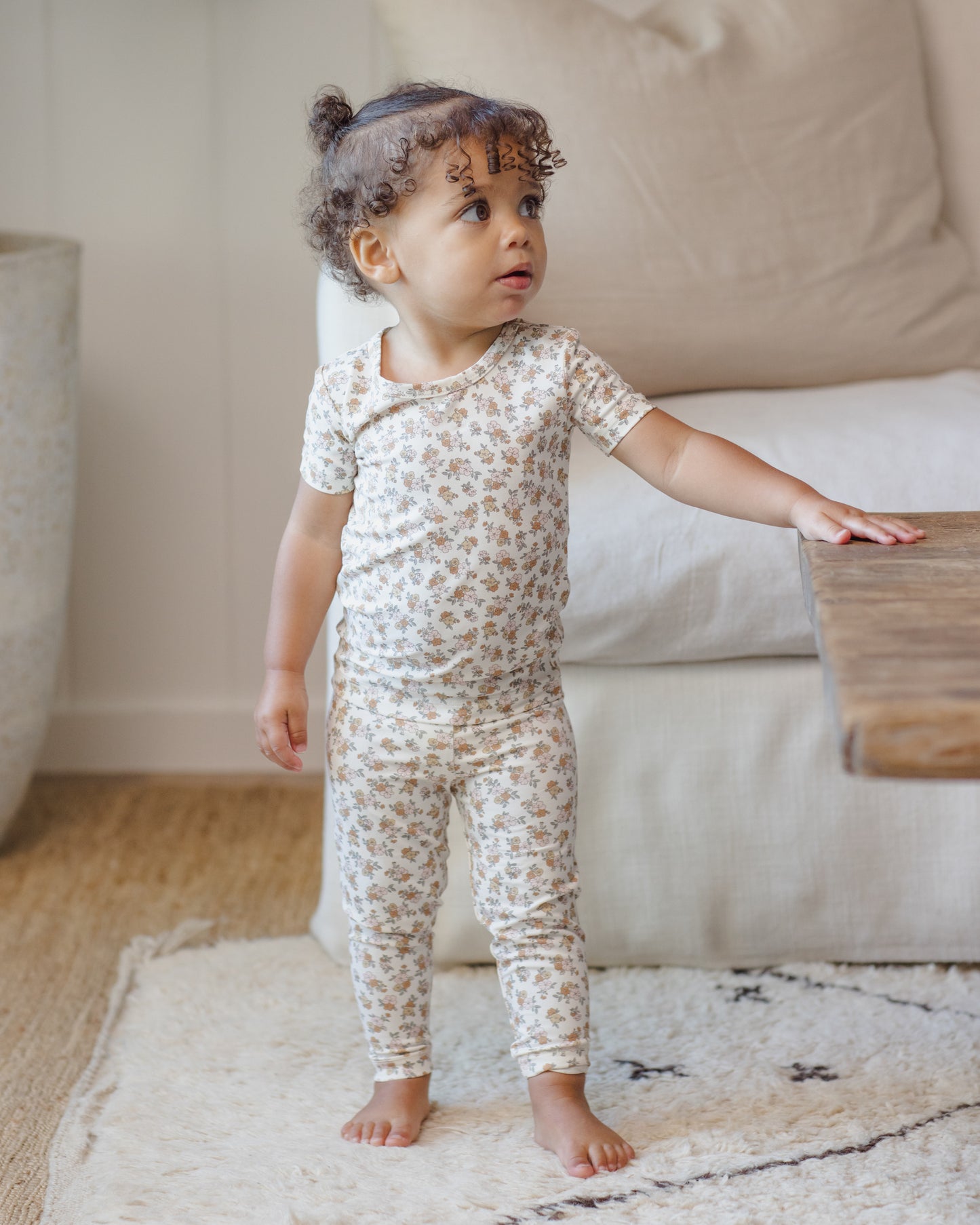 Bamboo Short Sleeve Pajama Set Wildflower - Rylee + Cru | Kids Clothes | Trendy Baby Clothes | Modern Infant Outfits |