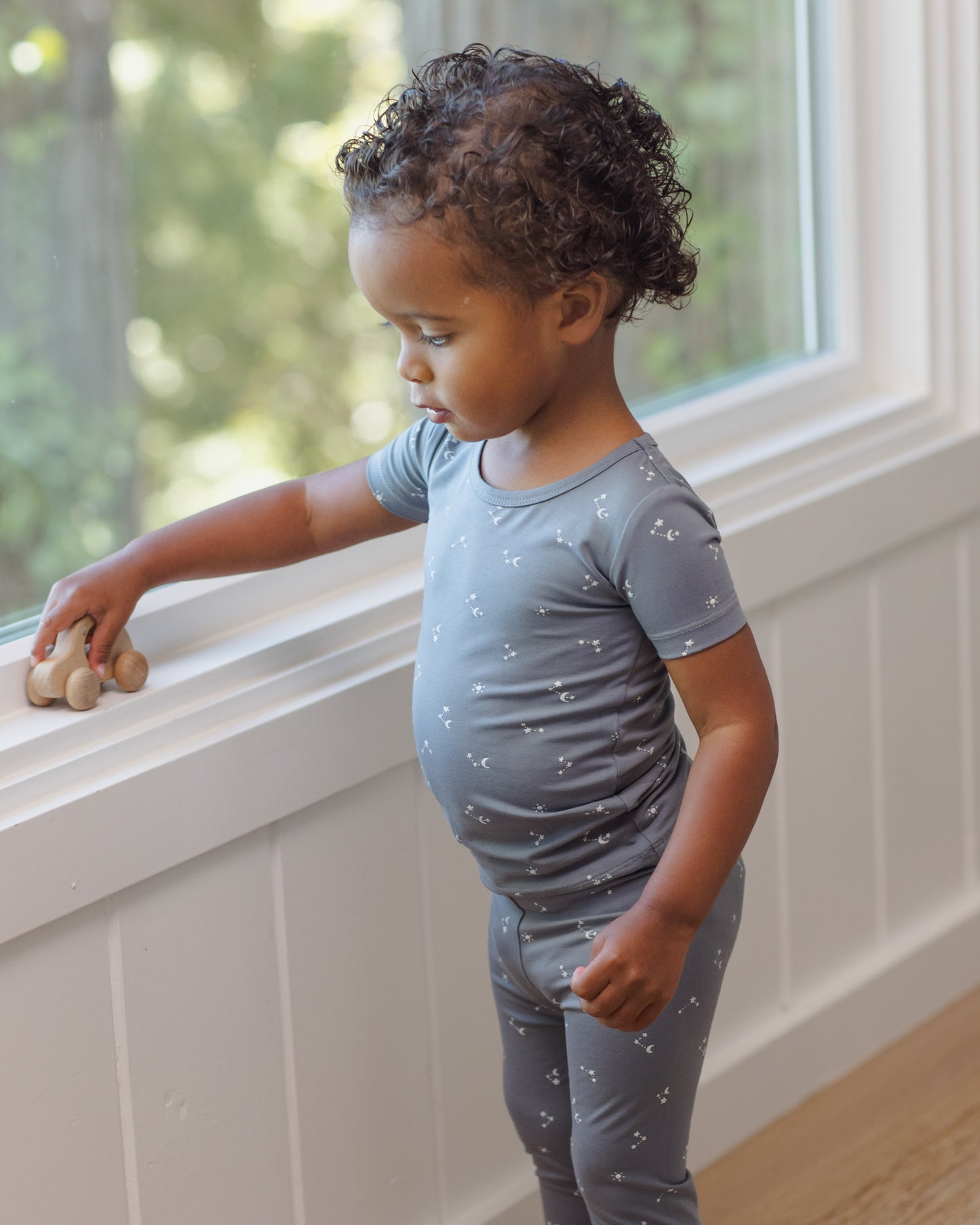 Bamboo Short Sleeve Pajama Set Starlight - Rylee + Cru | Kids Clothes | Trendy Baby Clothes | Modern Infant Outfits |