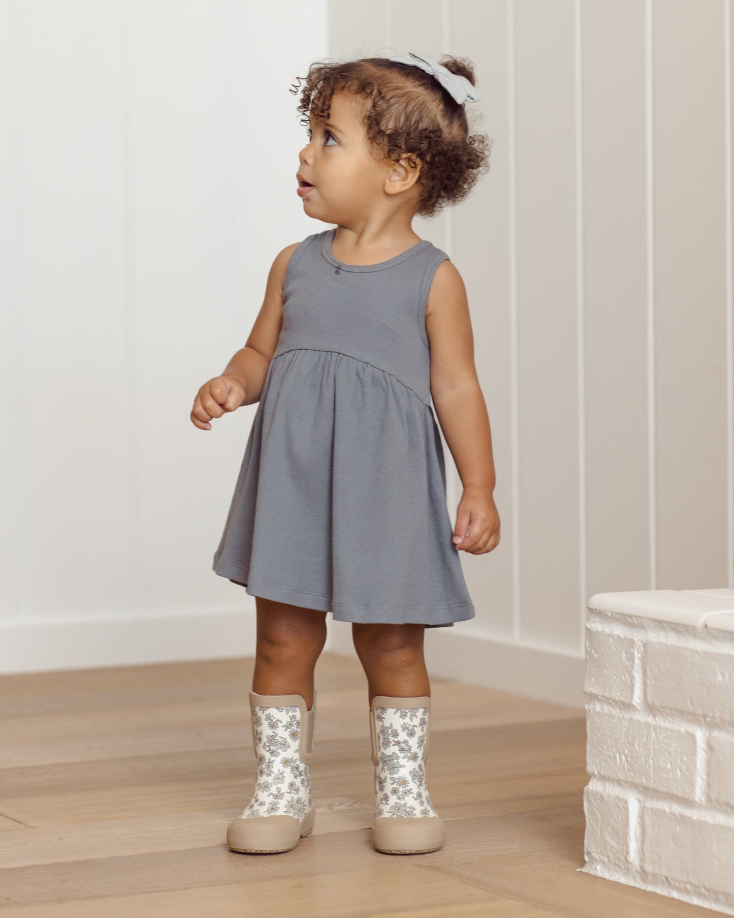 Ribbed Tank Dress Ocean - Rylee + Cru | Kids Clothes | Trendy Baby Clothes | Modern Infant Outfits |