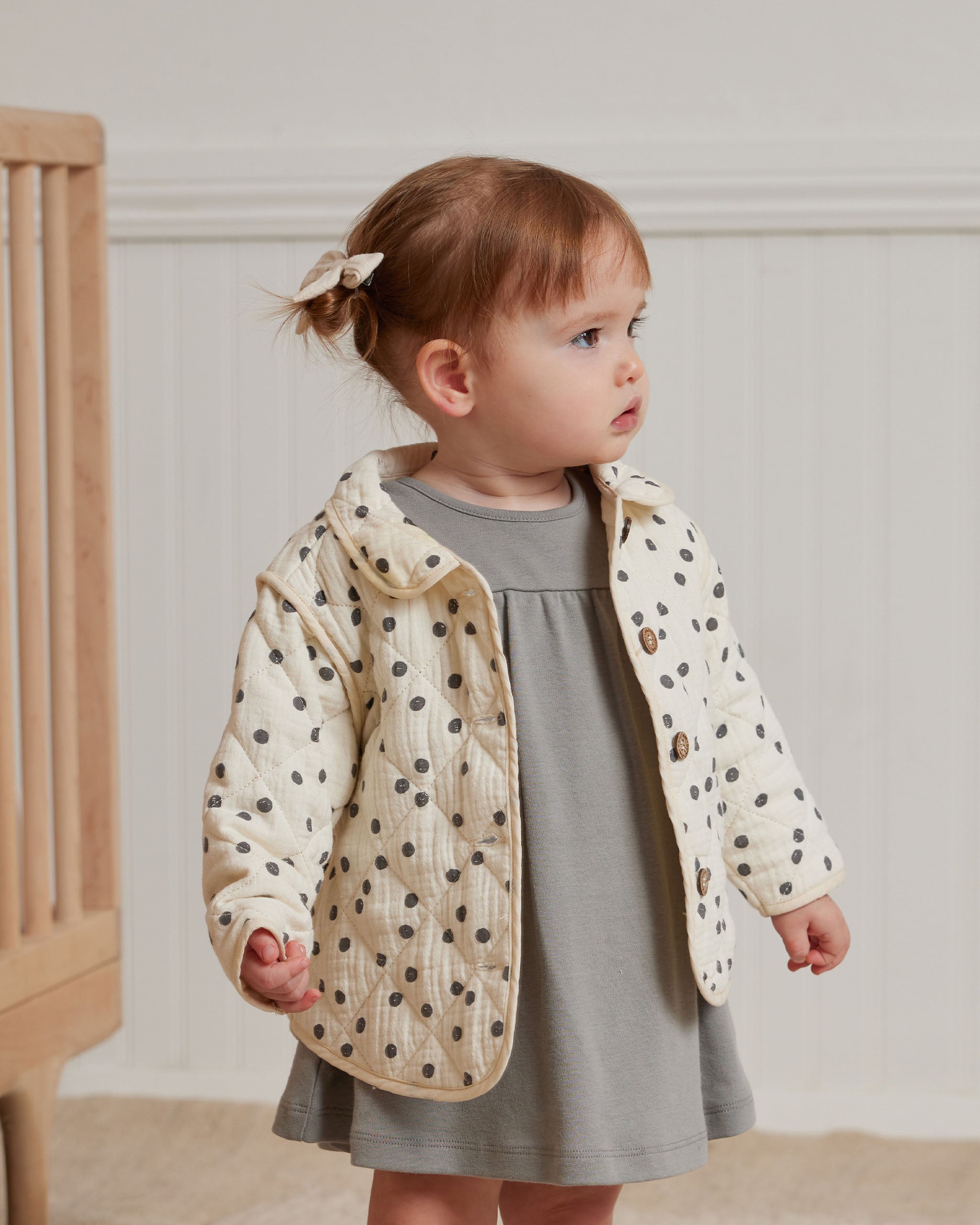 Quilted Jacket || Navy Dot – Quincy Mae