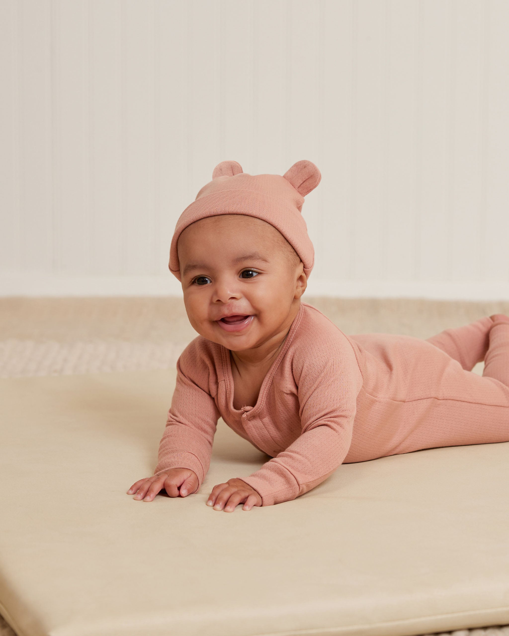 Baby Bear Beanie || Rose - Rylee + Cru | Kids Clothes | Trendy Baby Clothes | Modern Infant Outfits |