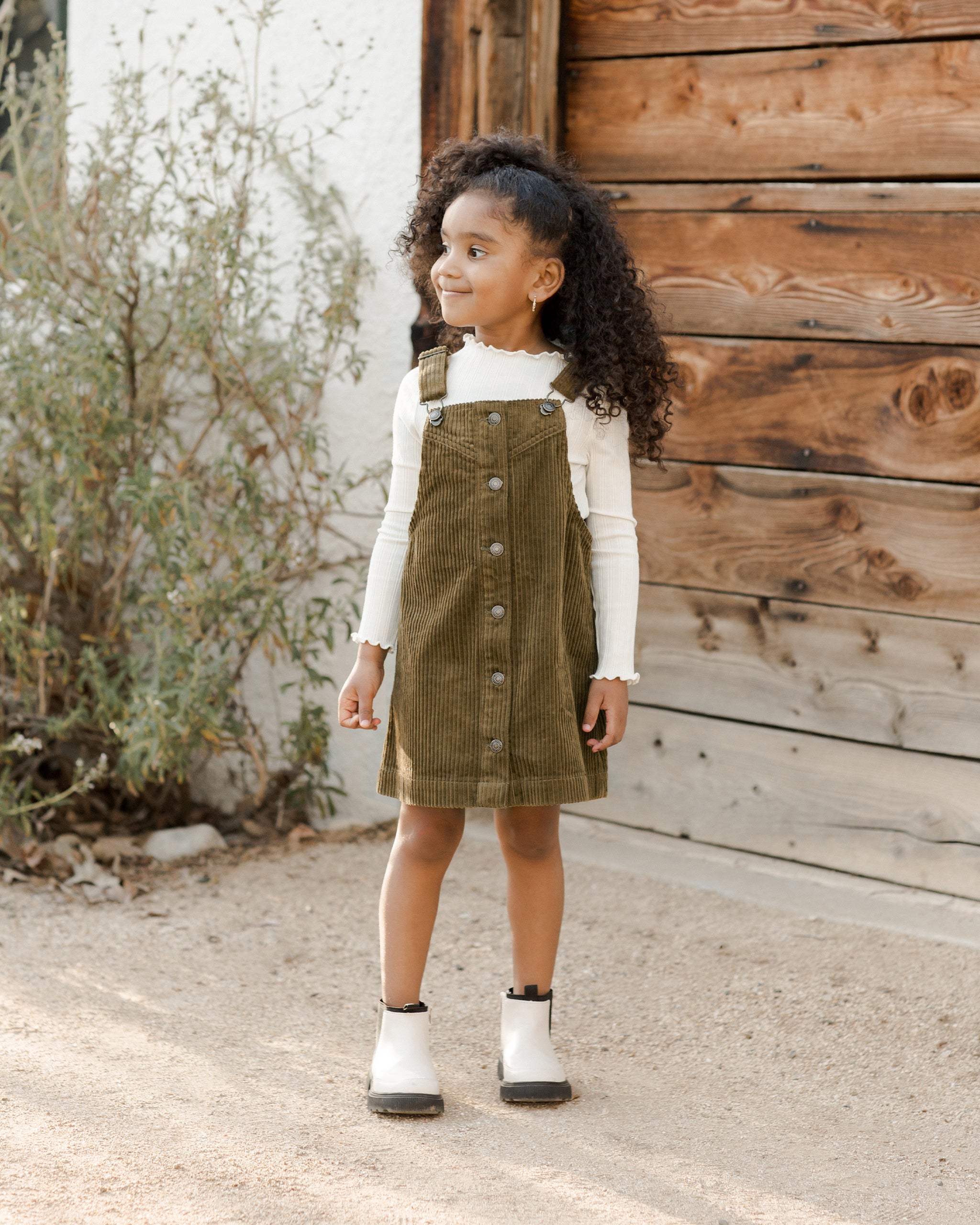 Button Jumper || Moss - Rylee + Cru | Kids Clothes | Trendy Baby Clothes | Modern Infant Outfits |