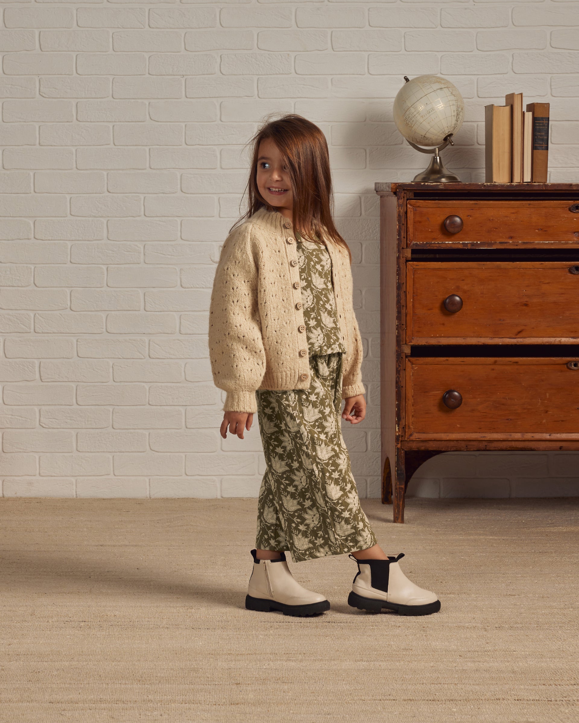 Rylee + Cru Bubble Knit Cardigan - Brown Stripe