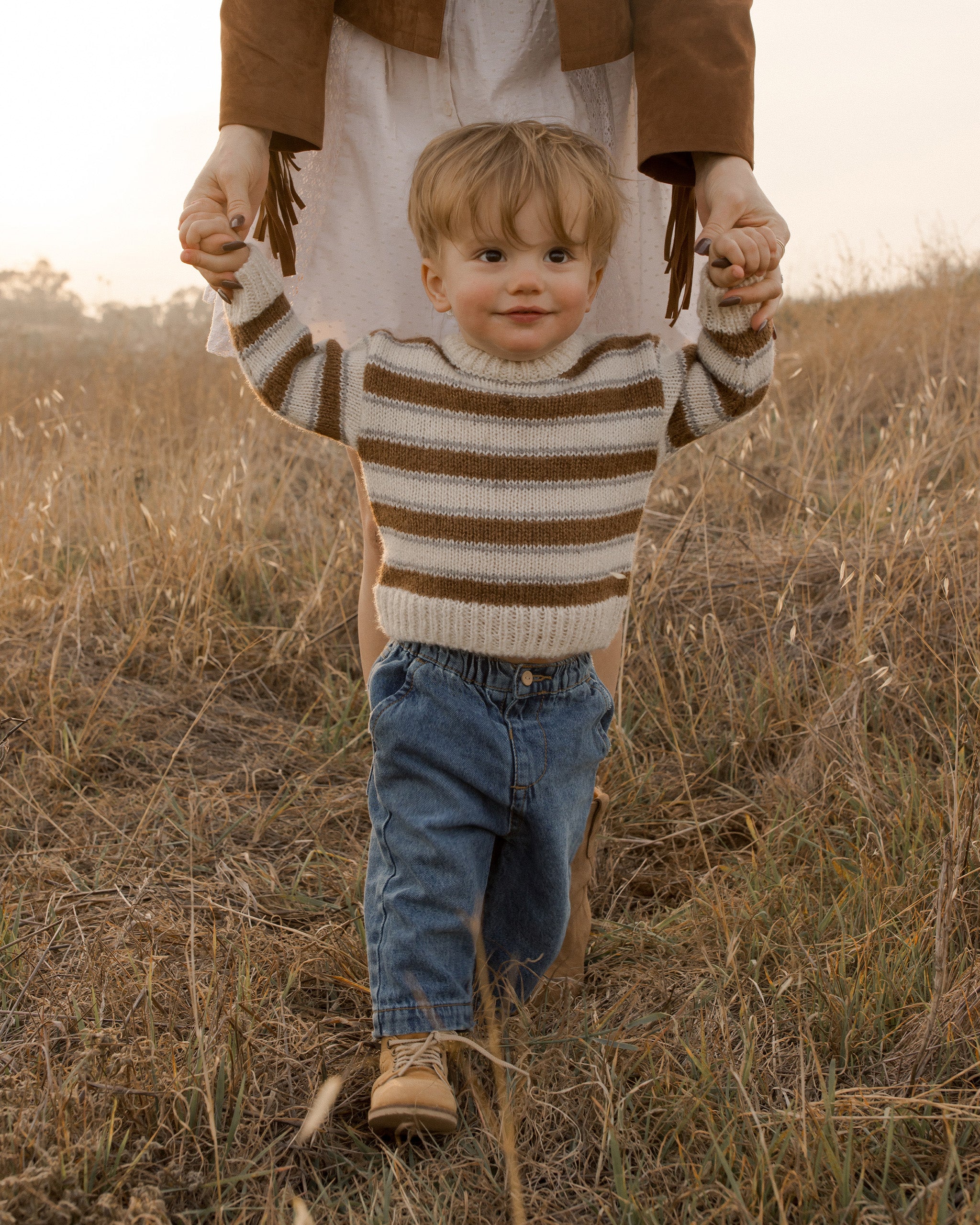 Aspen Sweater || Saddle Stripe