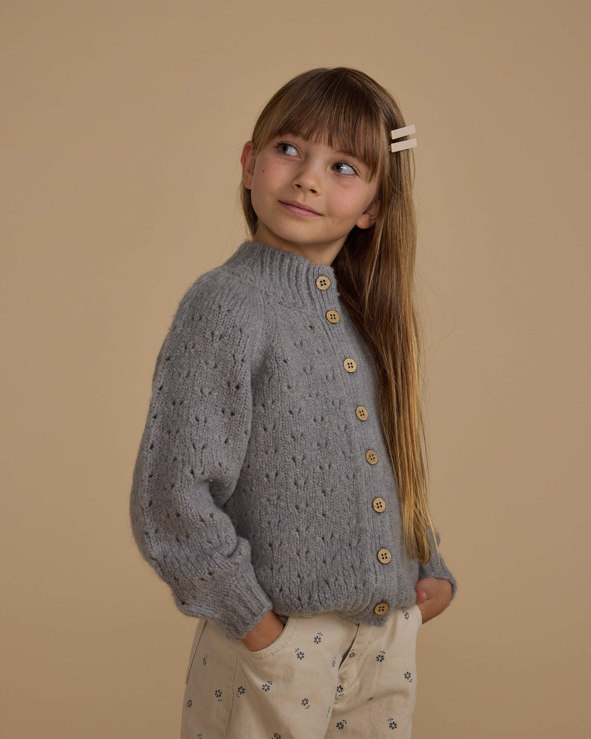 Rylee + Cru Bow Cardigan - Natural