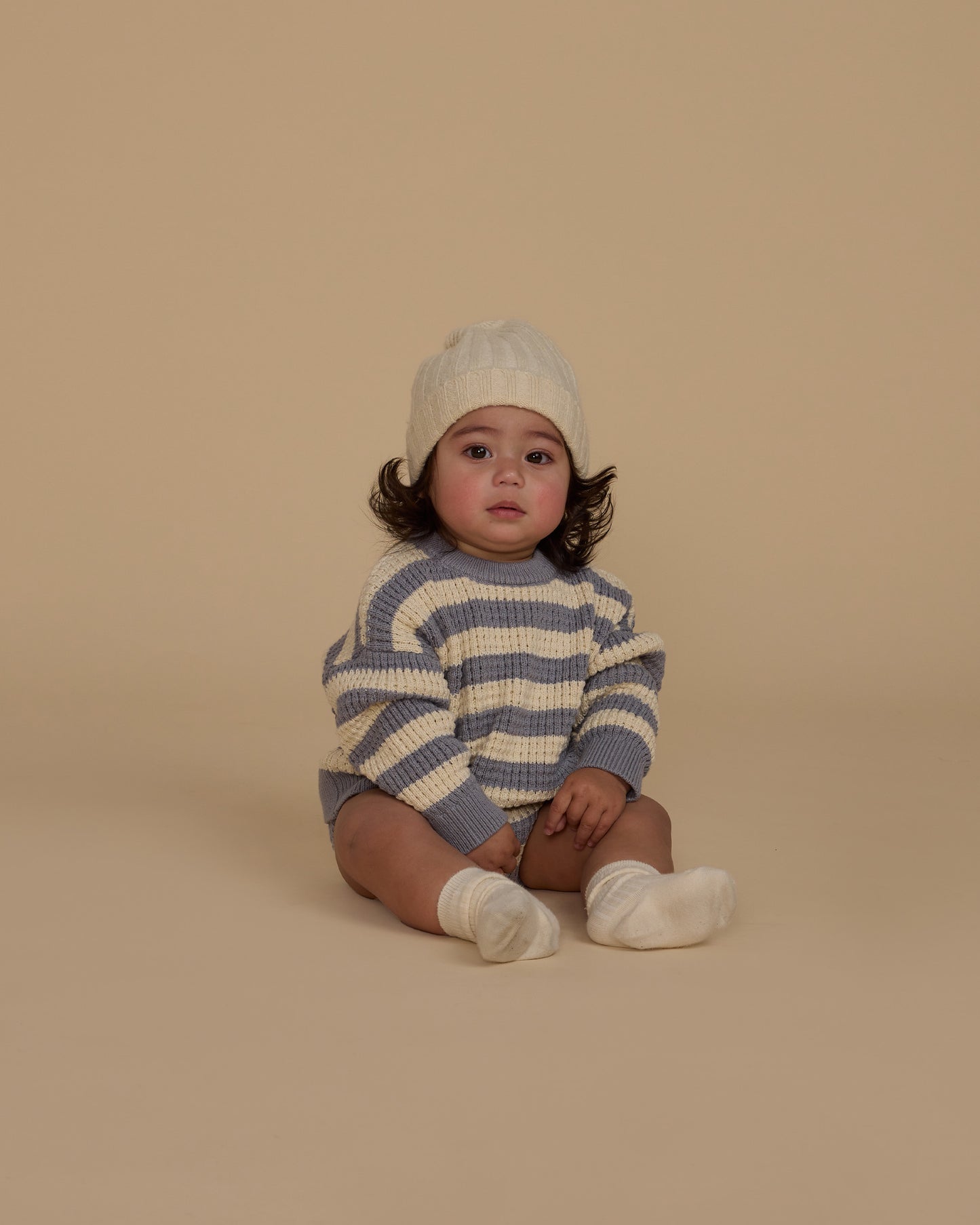 Aspen Sweater || Dusty Blue Stripe