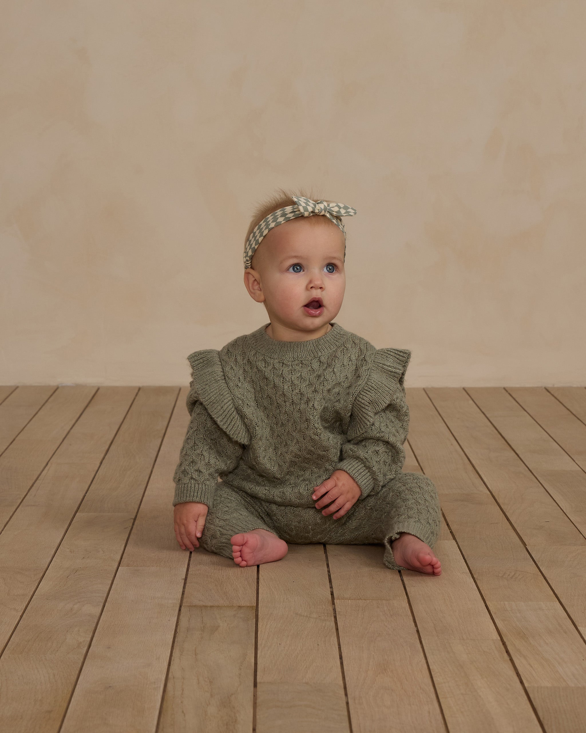 Baby Bow Headband || Green Diamond