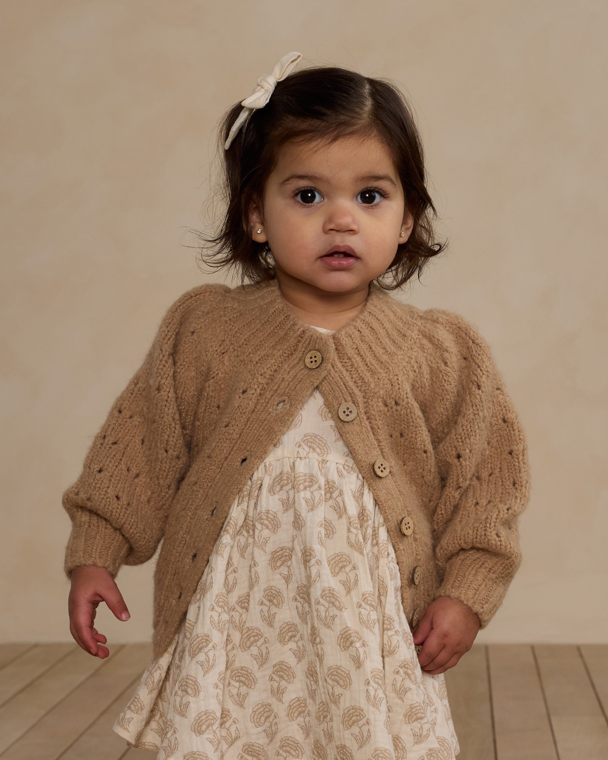 Tulip Cardigan || Sand - 0-3M