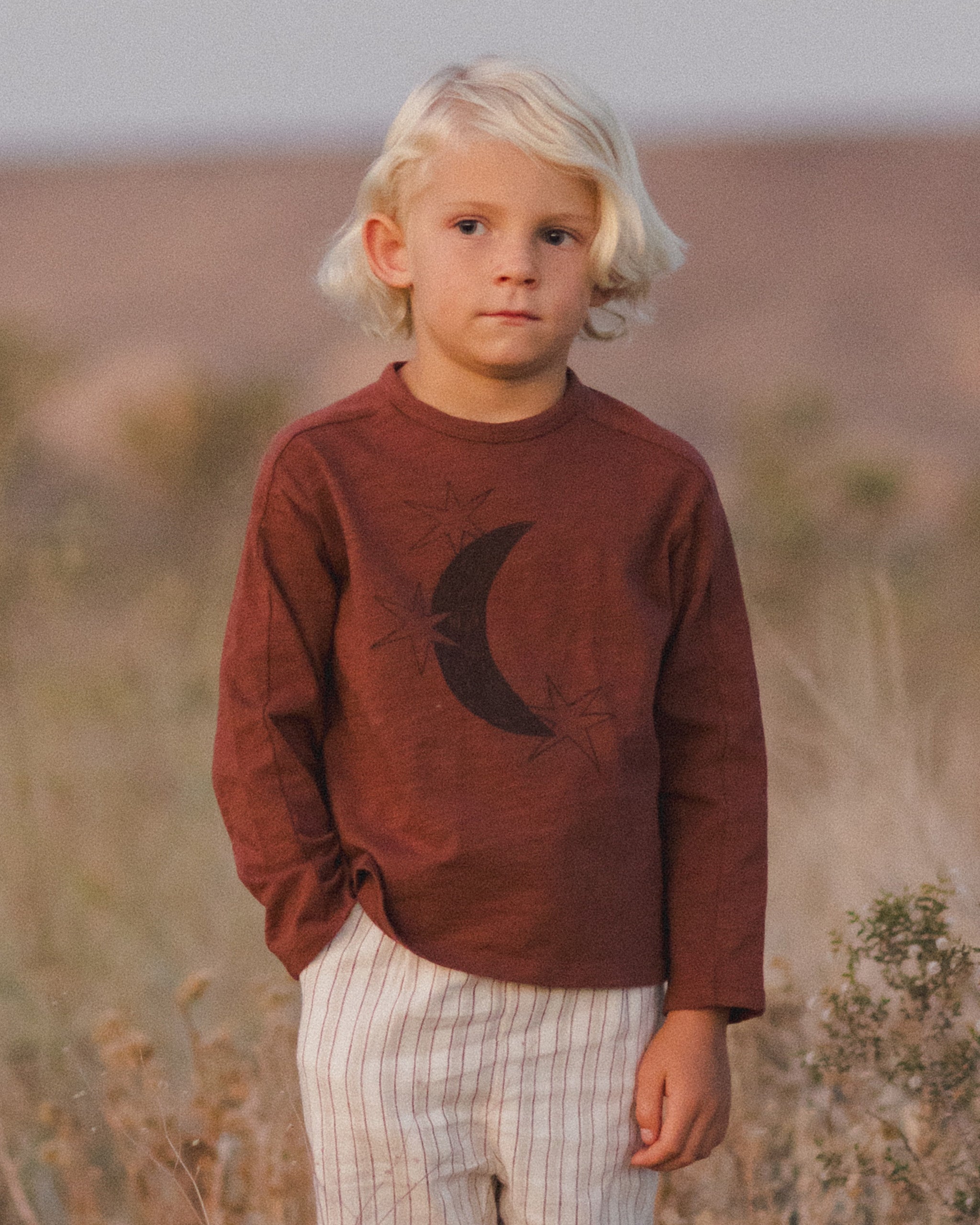 Long Sleeve Paneled Tee || Moon